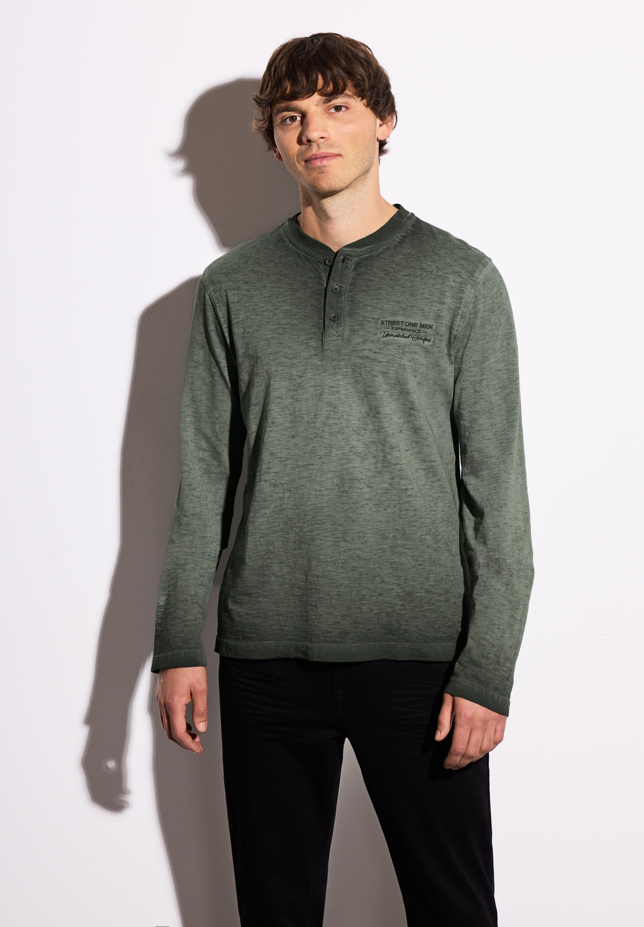 STREET ONE MEN Langarmshirt, aus reiner Baumwolle günstig online kaufen