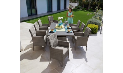 Garten-Essgruppe »Mailand«, (25 tlg.), 8 Sessel, Tisch 200x100 cm, Polyrattan....