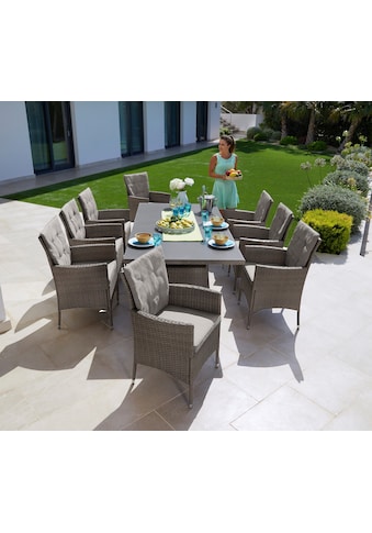 Garten-Essgruppe »Mailand«, (25 tlg.), 8 Sessel, Tisch 200x100 cm, Polyrattan....