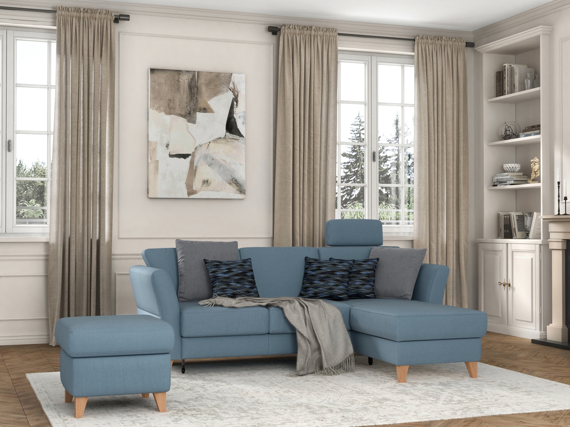sit&more Ecksofa "Visby L-Form", Wahlweise mit Bettfunktion und Bettkasten, günstig online kaufen