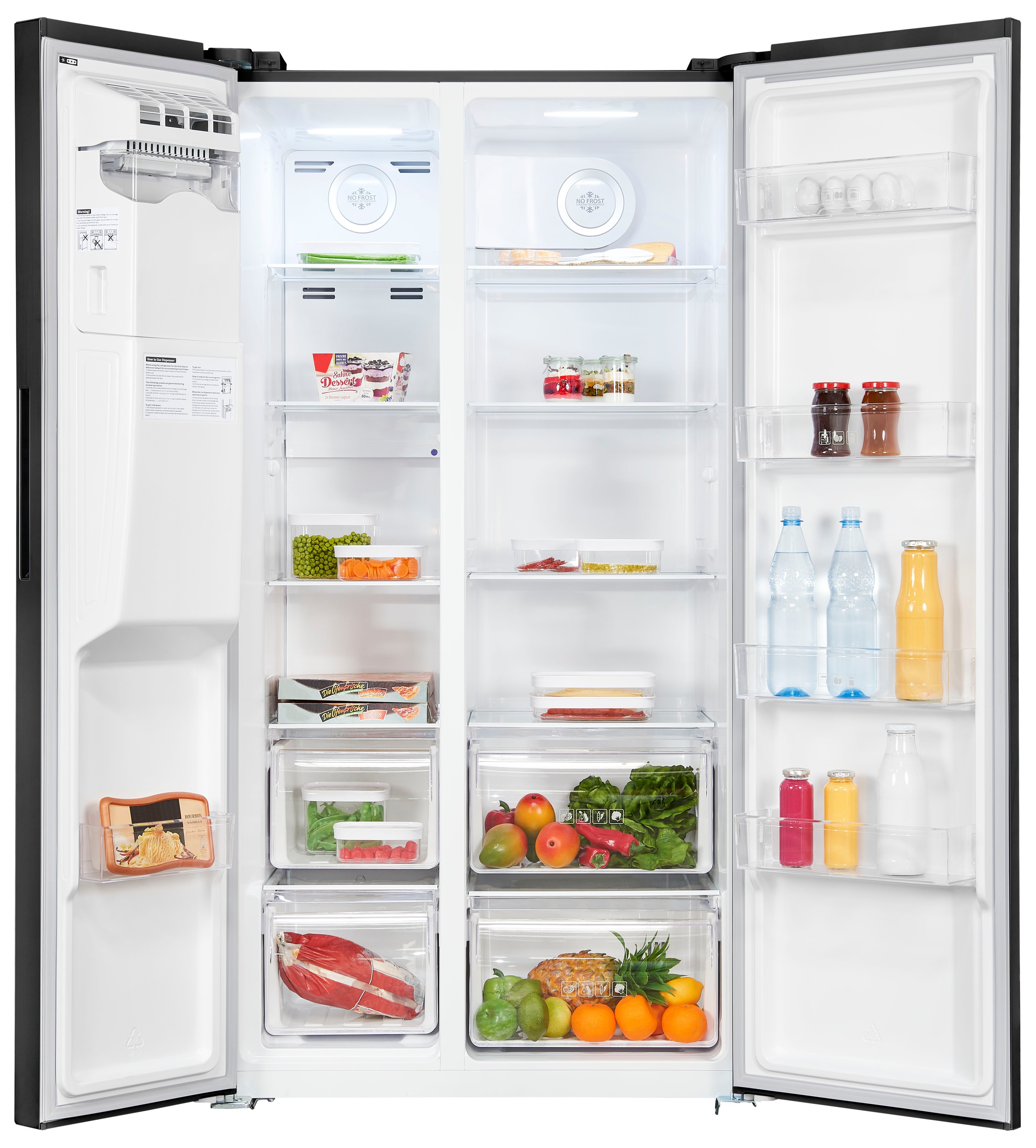 exquisit Side-by-Side SBS520-CF-040E inoxlook-az »SBS520-CF-040E inoxlook-az« 177,5 cm hoch 91 cm breit