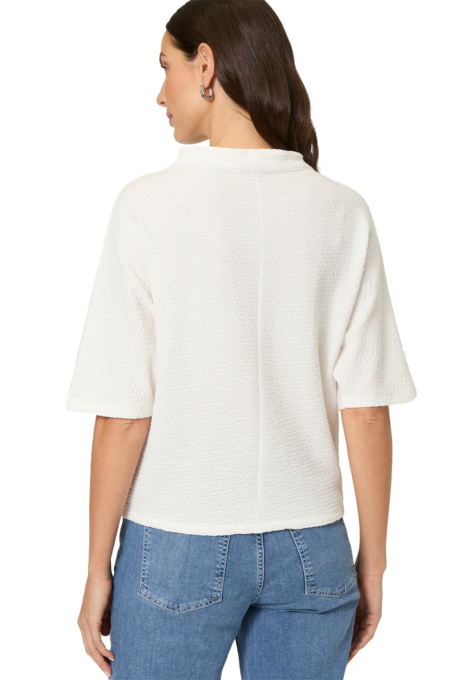 Zero Kurzarmshirt »zero Shirt mit Strukturmuster«, (1 tlg.), Plain/ohne Details