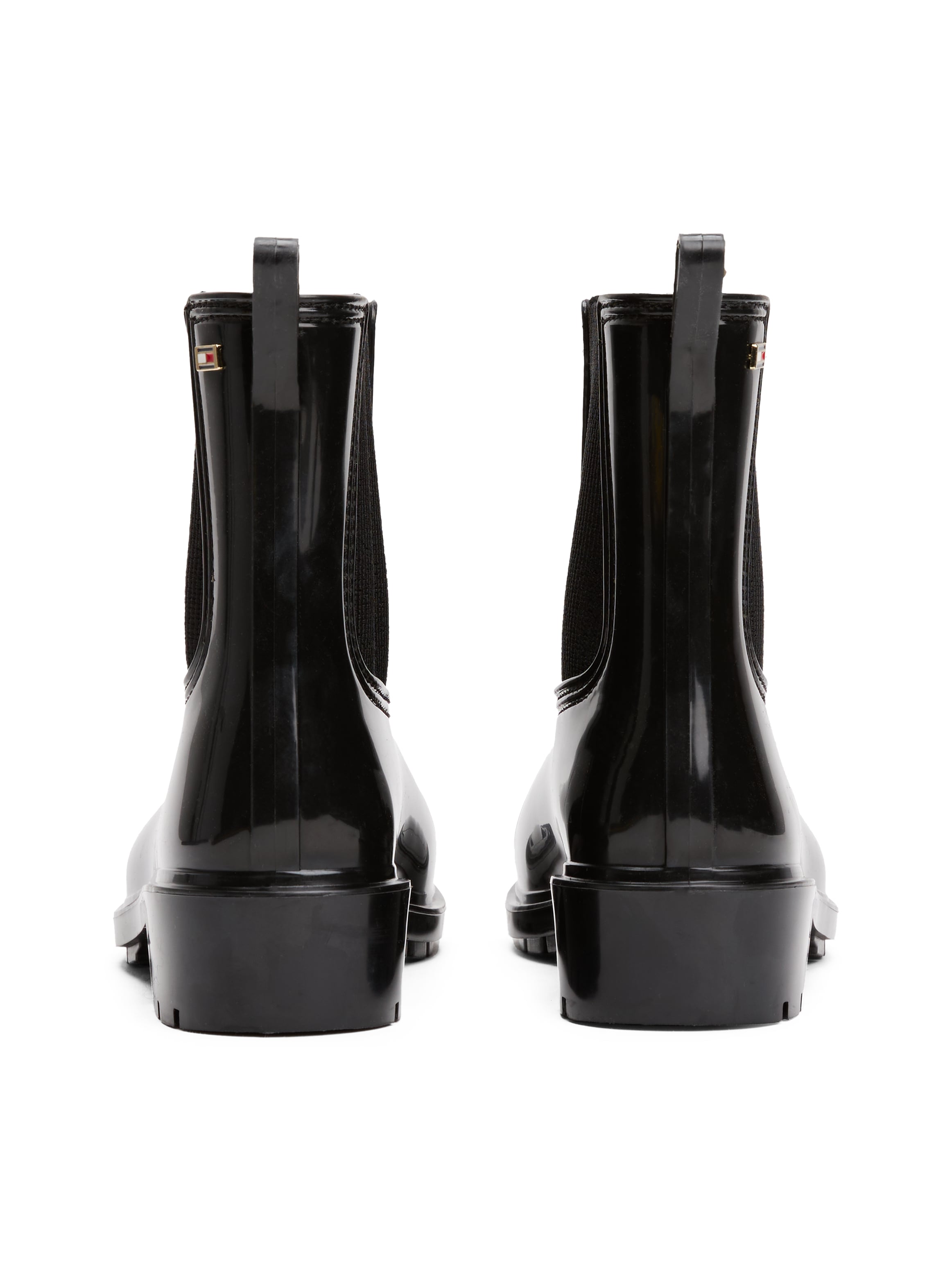 Tommy Hilfiger Chelseaboots »FLAG HARDWARE RAINBOOT«, Blockabsatz, Schlupfboots, Gummistiefel mit Logo-Emblem