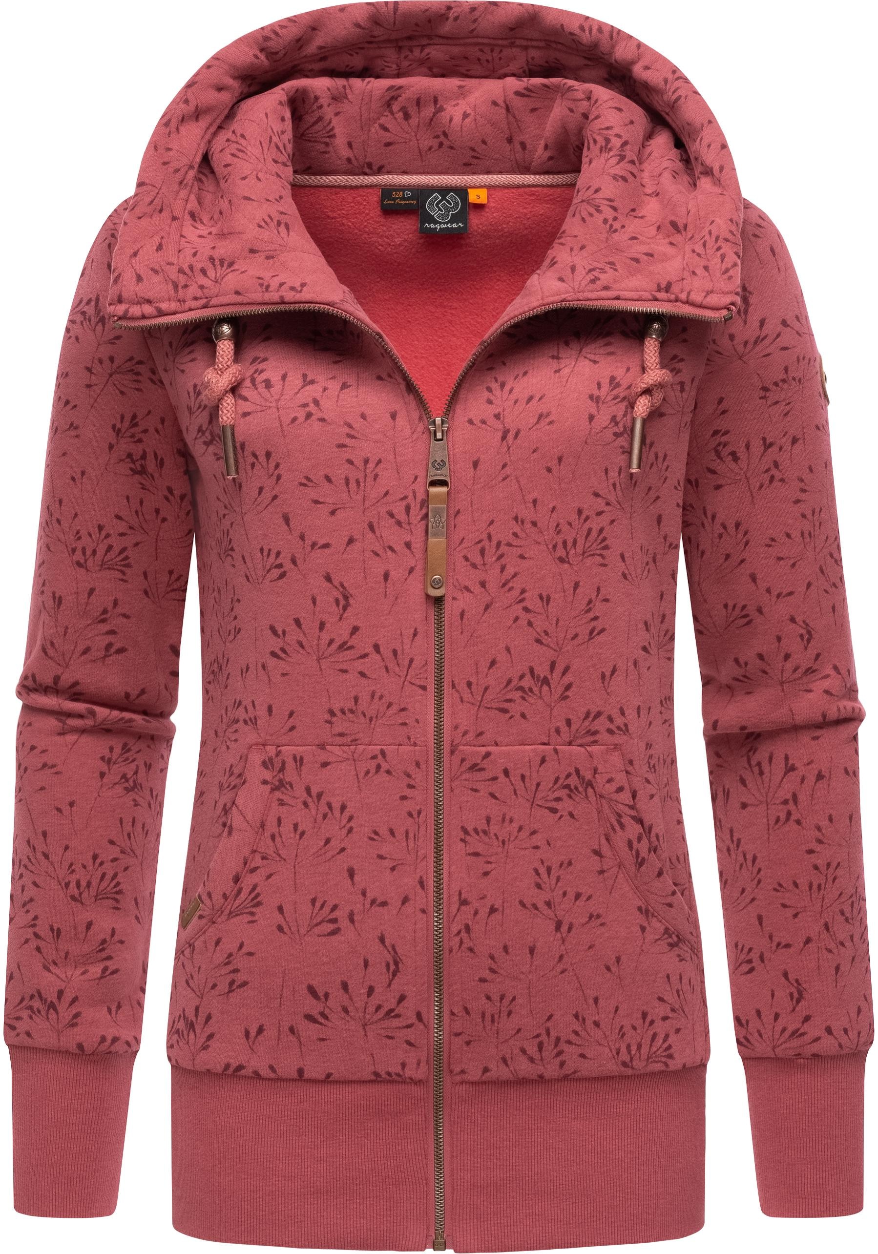 Ragwear Sweatjacke "Neska Zip Flowers", sportlicher Damen Zip-Hoodie mit Ka günstig online kaufen