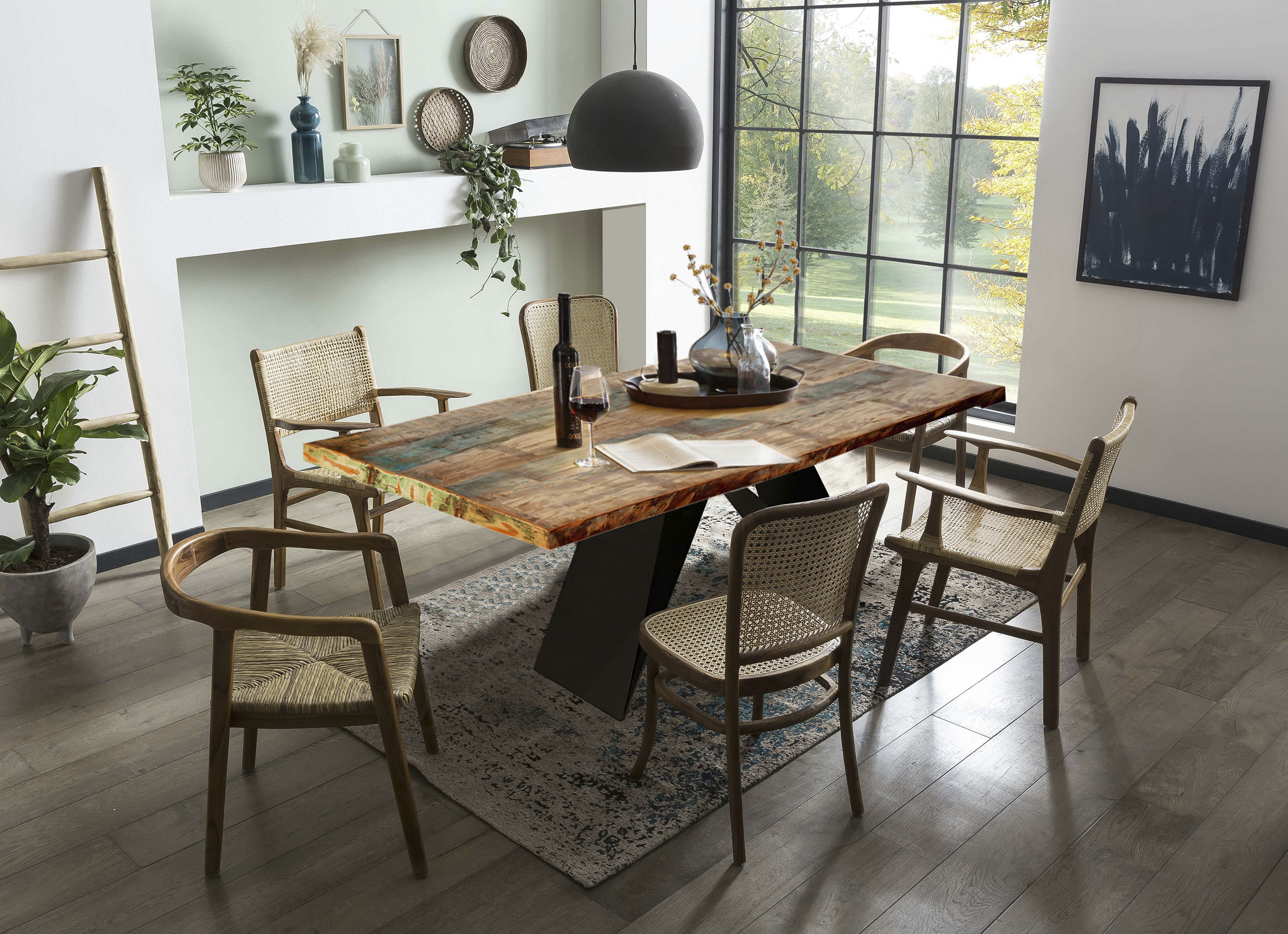 Thumbnail - SIT Esstisch 1 Stk. tlg. aus bunt lackiertem Altholz