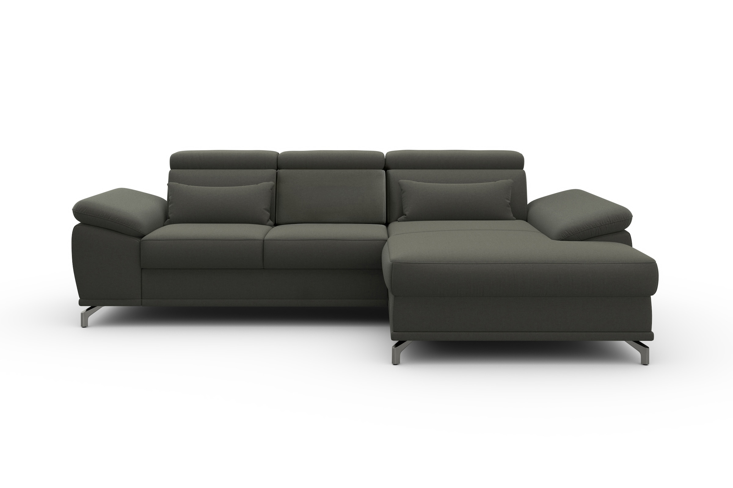 sit&more Ecksofa "Cabrio L-Form, B: 295 cm, mit Sitztiefen-, Arm- & Kopfteilverstellung" 2 Nierenkissen, Federkern, optional Schlaffunktion und Stauraum