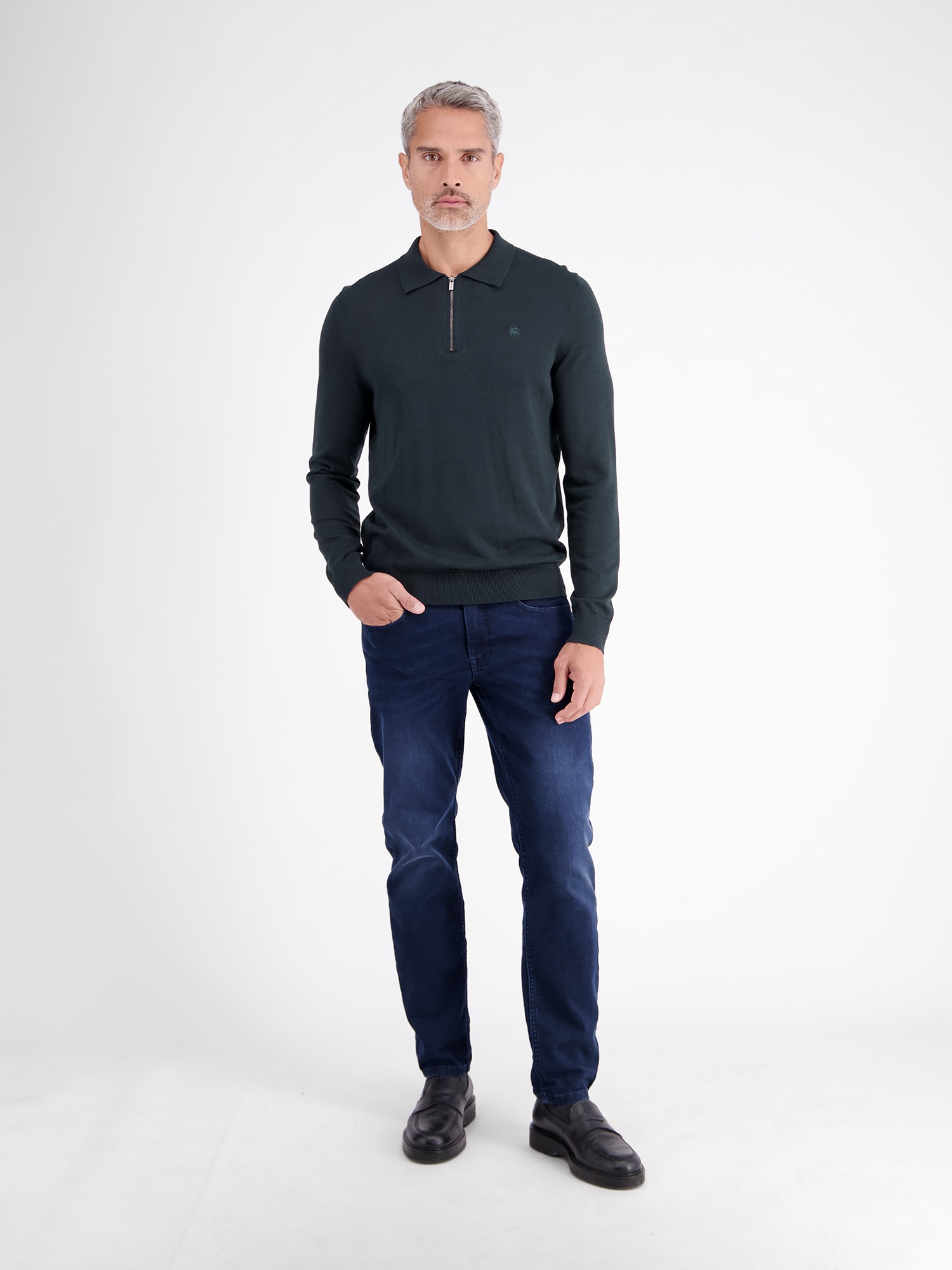LERROS Langarm-Poloshirt »Flexibles Langarmpolo aus Baumwollmix mit Reißverschluss«