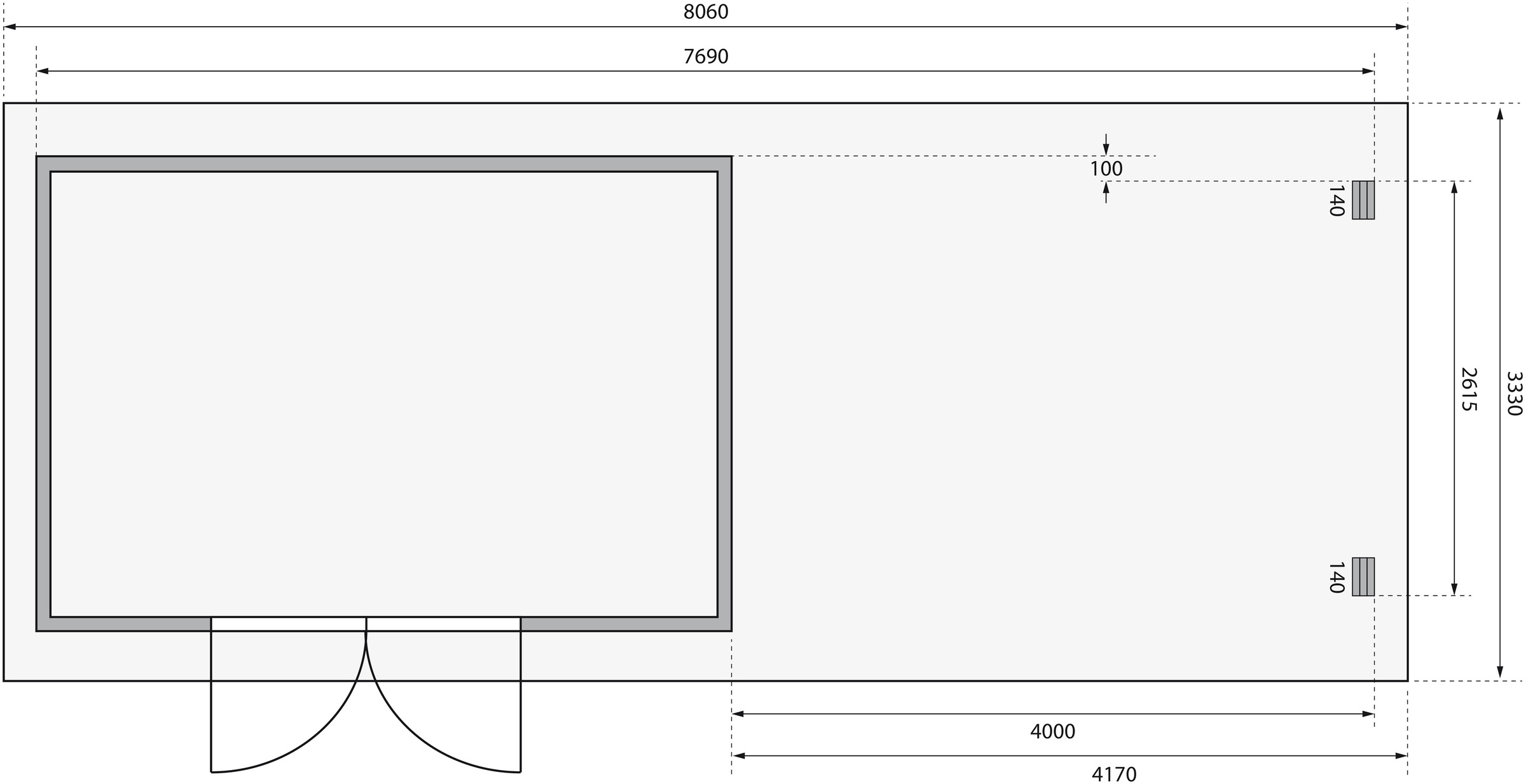 WOODFeeling Gartenhaus »Trittau 5«, mit Anbaudach
