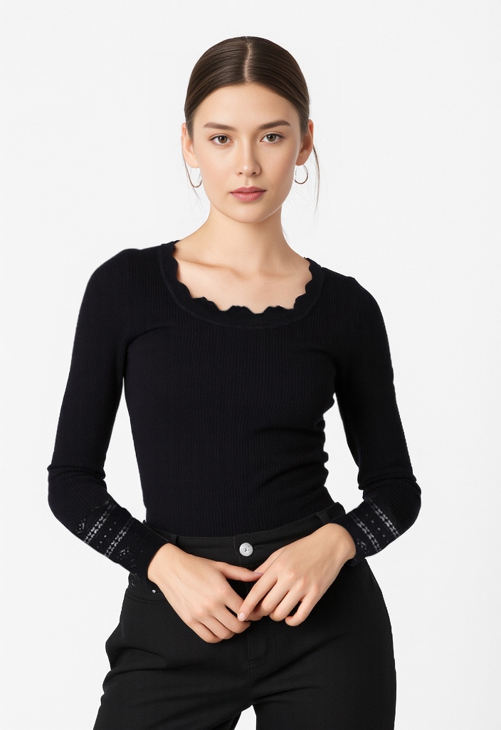 rosemunde Langarmshirt "Benita Silk Blouse" Langarm, mit Spitze, feminin, b günstig online kaufen