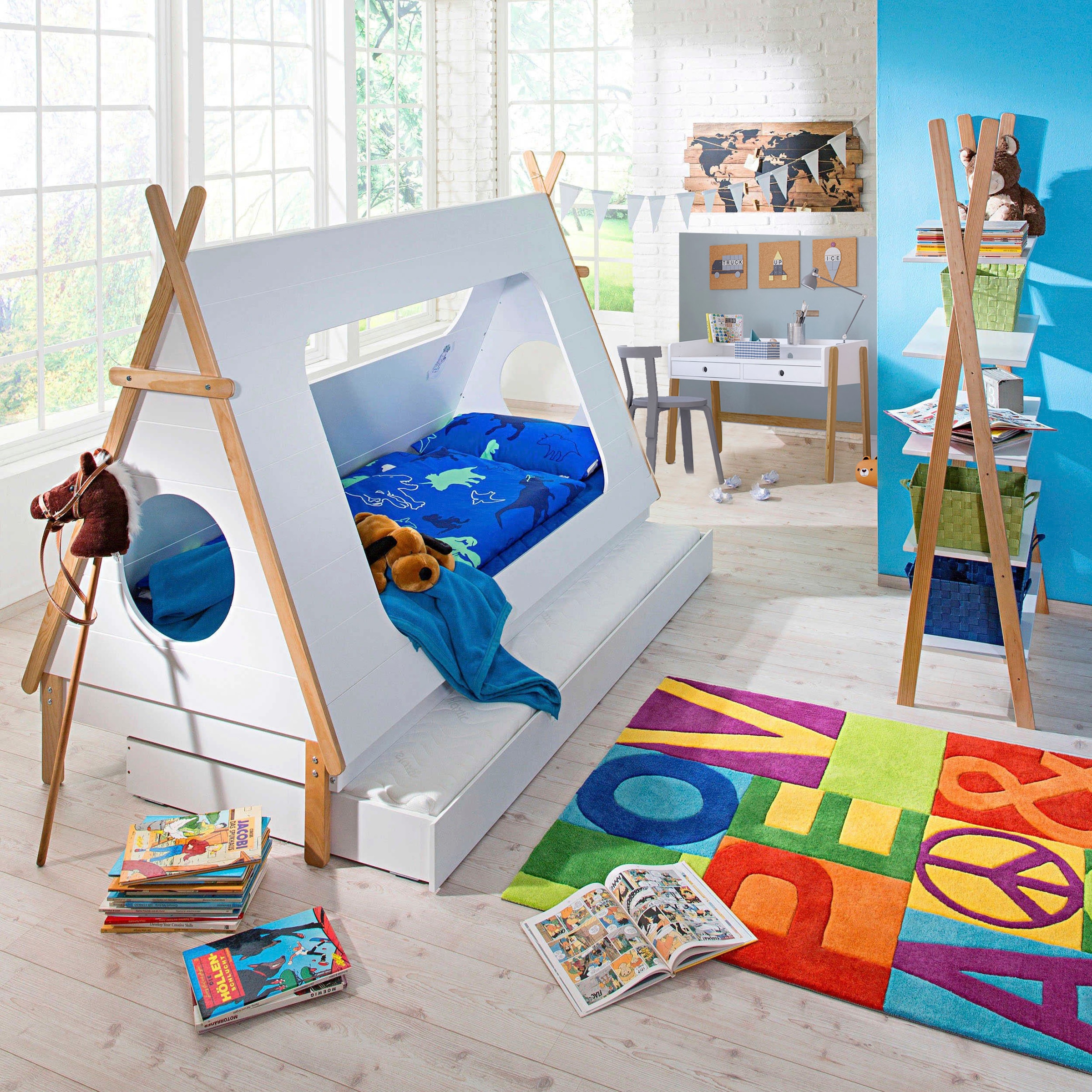Lüttenhütt Regal »Dolidoo«, in skandinavischem Look, Leiterregal für Kinder- oder Jugendzimmer