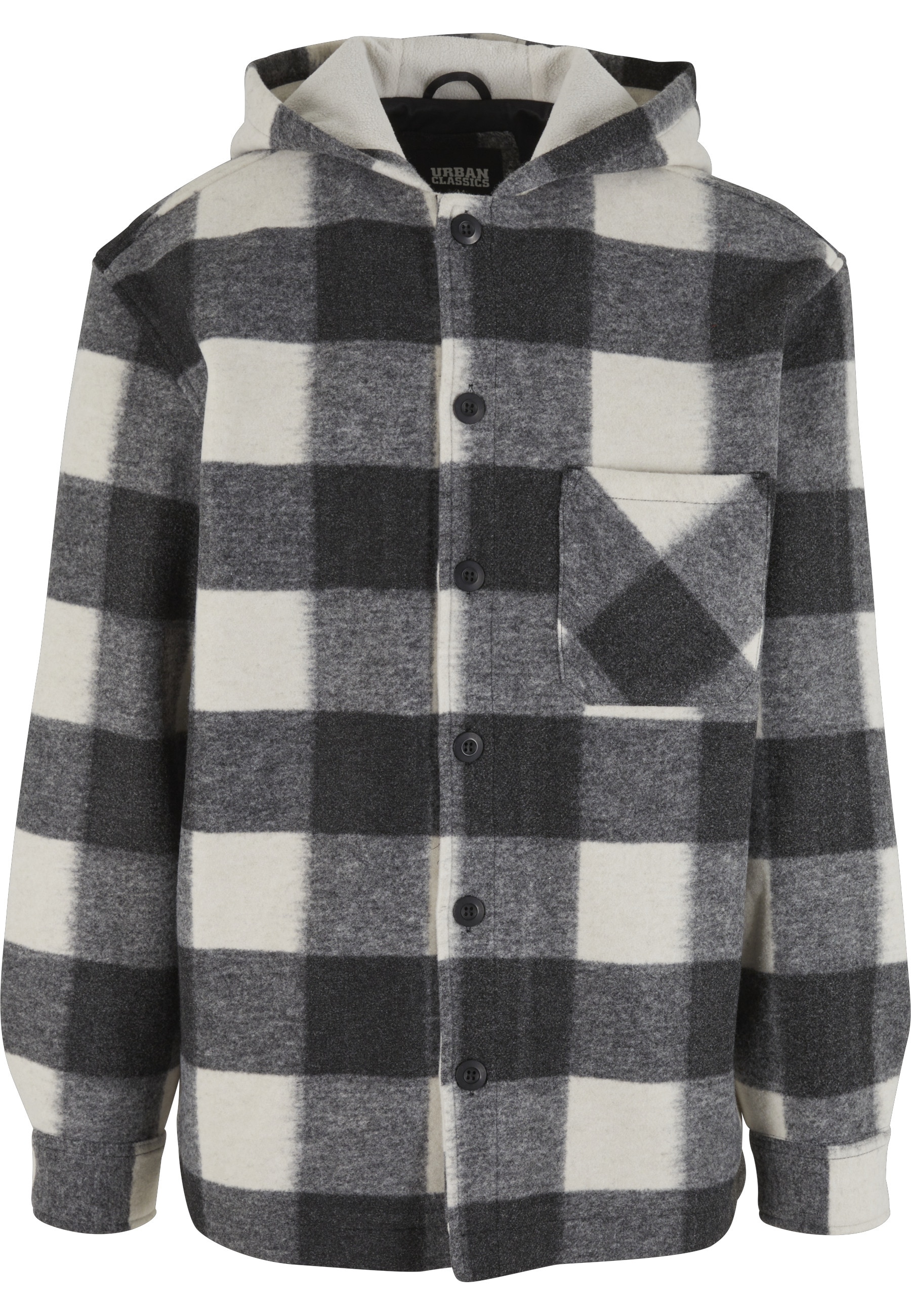 URBAN CLASSICS Allwetterjacke "Urban Classics Big Check Jacket With Hood" 1 Stk. tlg. mit Kapuze