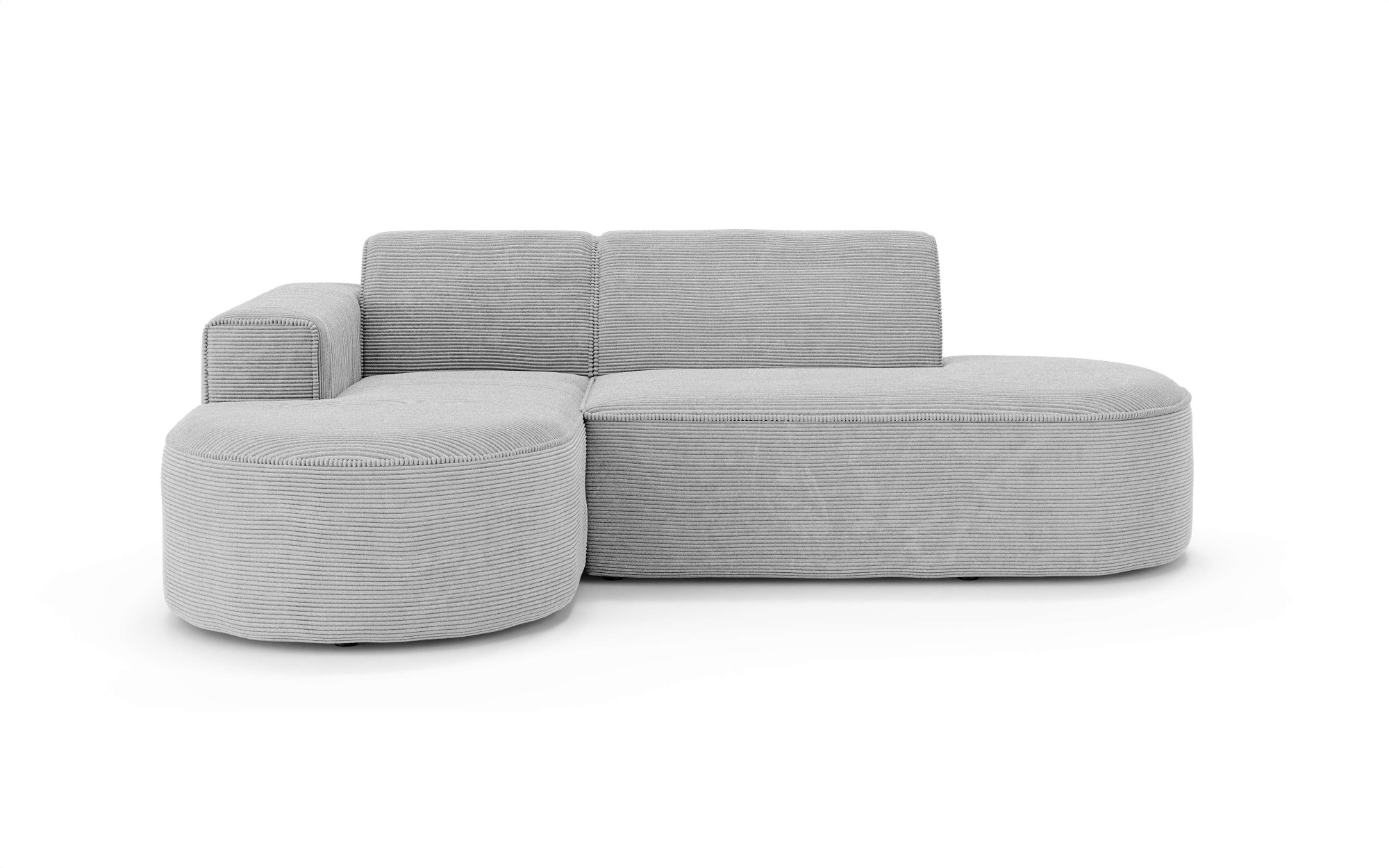 OTTO home Ecksofa »ADELLA Design-Sofa mit Recamiere rechts/links, 248/159/76 cm« L-Form mit Wellenunterfederung, runde Form, auch in Cord