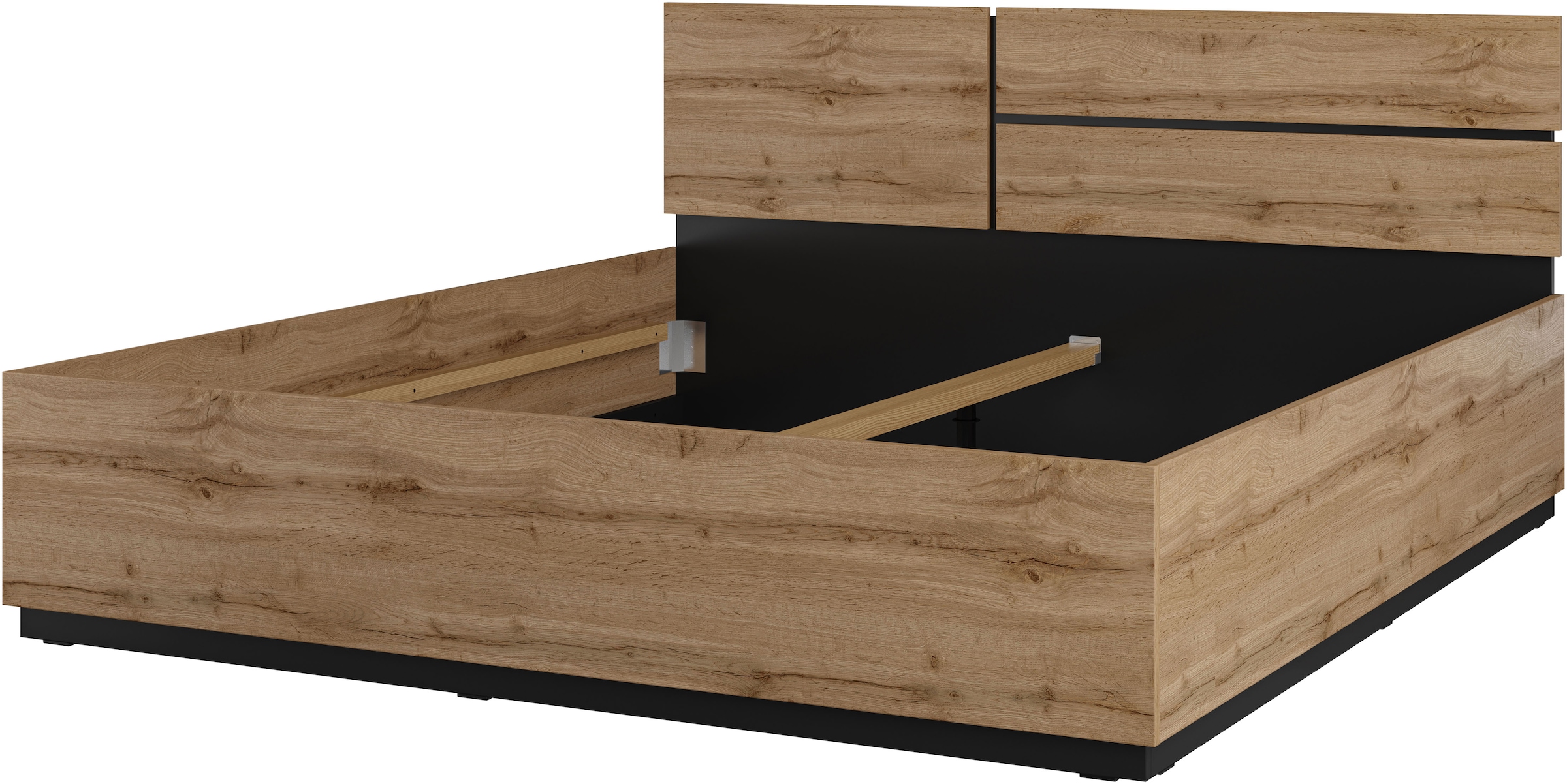 INOSIGN Schlafzimmer-Set »Cross, moderne, grifflose Optik, FSC-zertifiziert«, (4 tlg., Bett 180x200cm, 2 Nachtkommoden, Schrank 2-oder 4-türig), Komplettschlafzimmer-Set