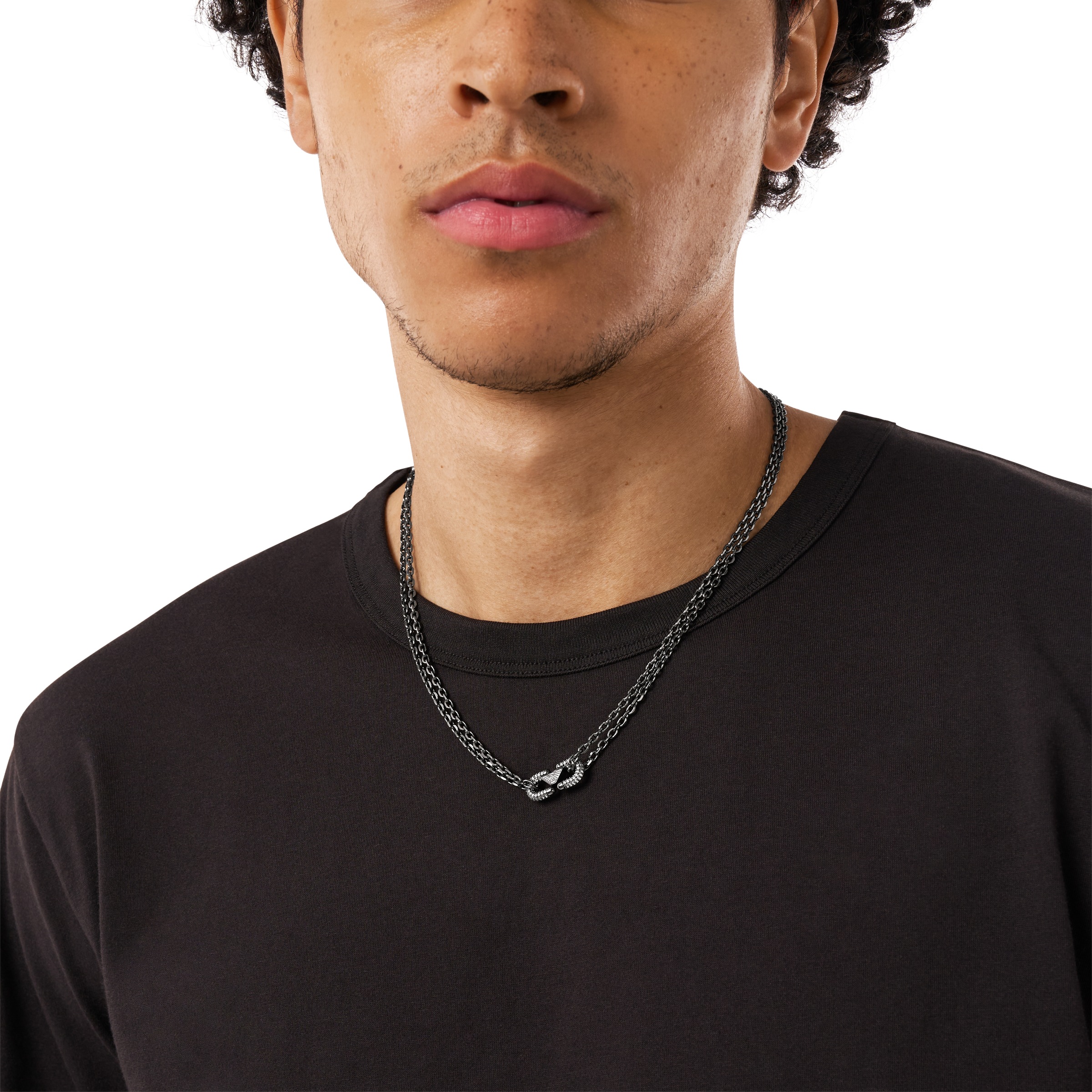 Emporio Armani Kette mit Anhänger »Schmuck Geschenk Edelstahl Halsschmuck COUPLES« mit Zirkonia (synth.)