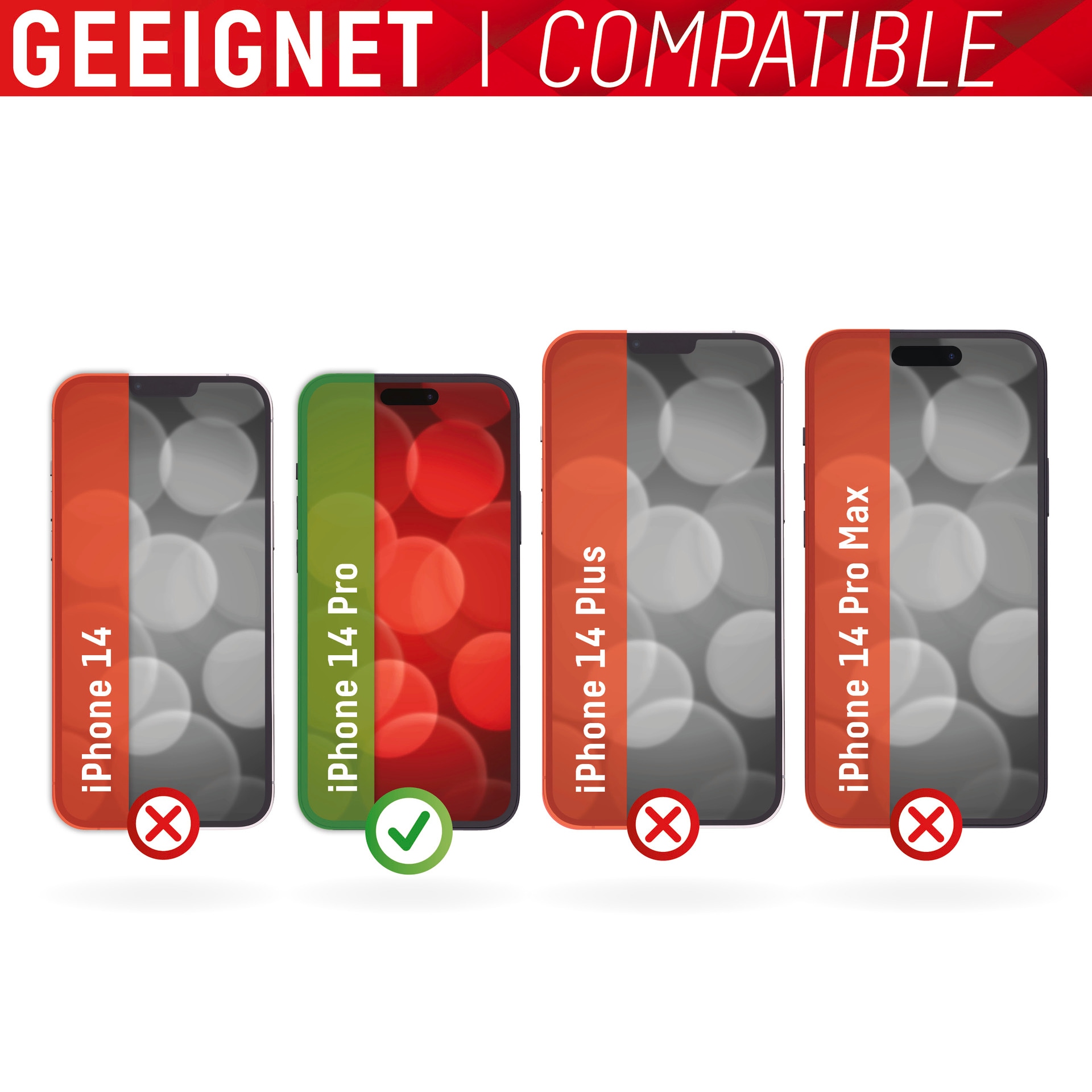 Displex Displayschutzglas »Real Glass FC - iPhone 14 Pro«, für iPhone 14 Pro, Displayschutzfolie Displayschutz kratzer-resistent 10H splitterfest