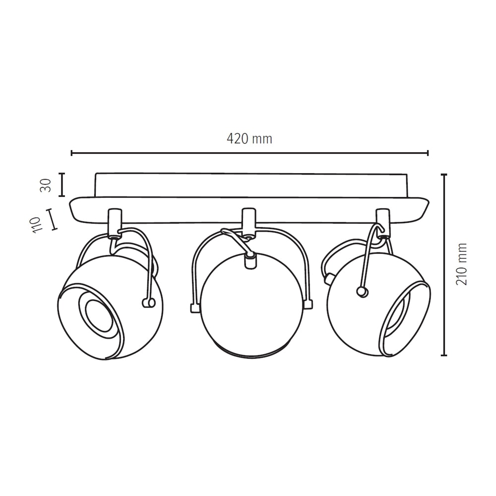 SPOT Light Deckenleuchte »BALL«, inklusive Leuchtmittel 3 x GU10 | LED wechselbar, Spots dreh- und schwenkbar