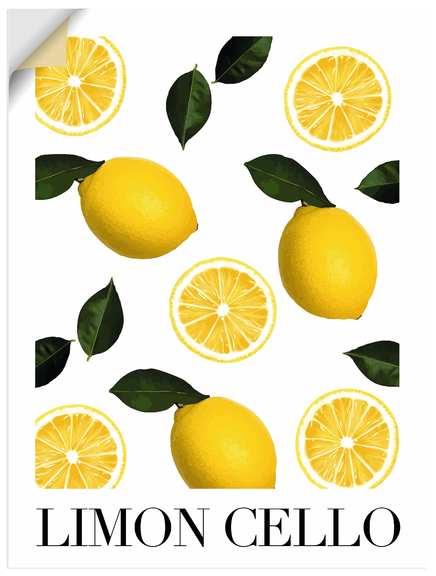 ARTLAND Limon Cello Wall Sticker Yellow 30x40cm