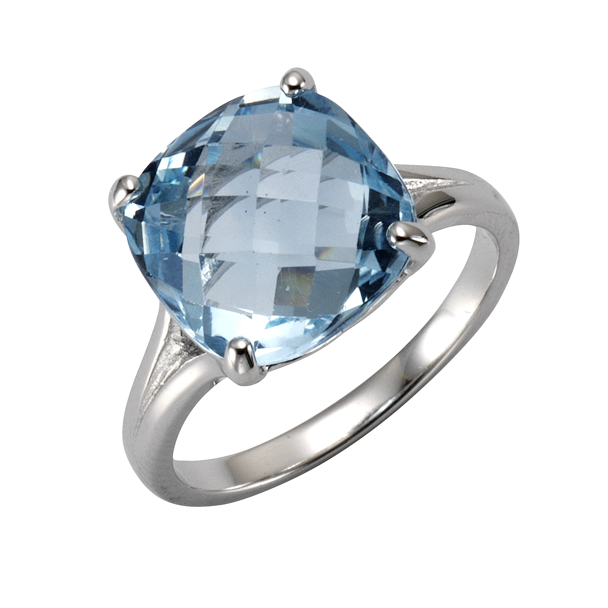 Fingerring »925/- Sterling Silber rhodiniert Blautopas«