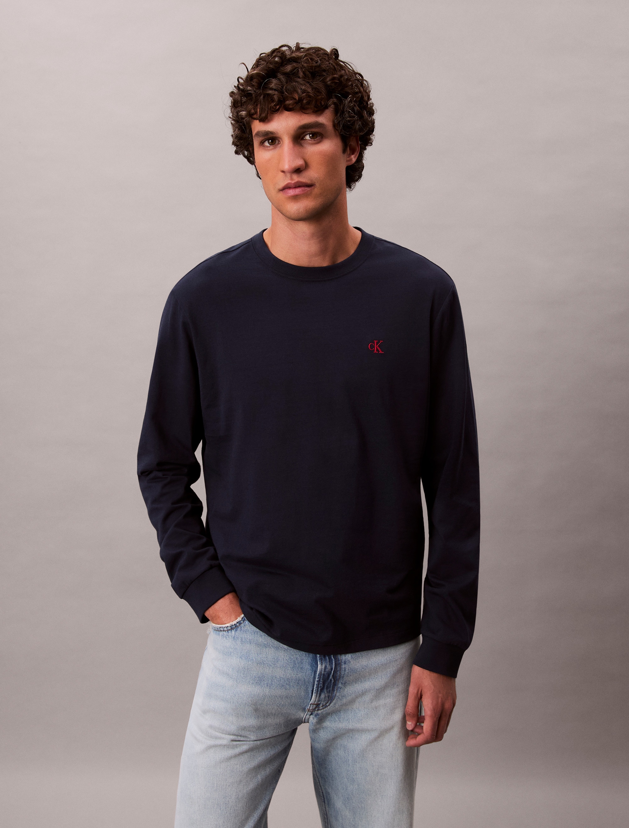 Calvin Klein Jeans Langarmshirt "LS EASY MONOGRAM TEE", Mit Rundhalsausschn günstig online kaufen