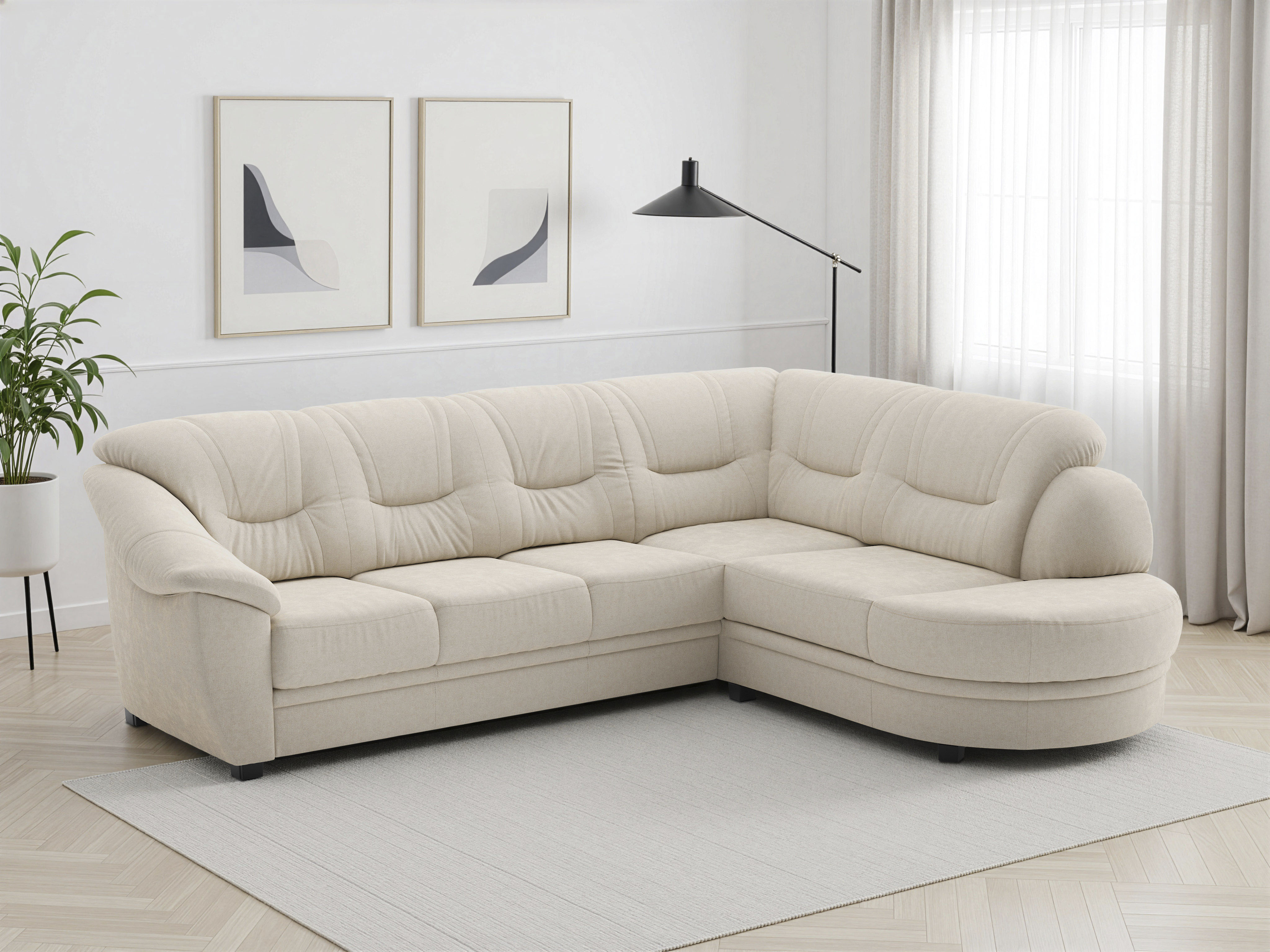 sit&more Ecksofa "Savona L-Form, B: 267 cm, Couch mit Federkern, Komfortsitzhöhe 46 cm" optional mit Schlaffunktion