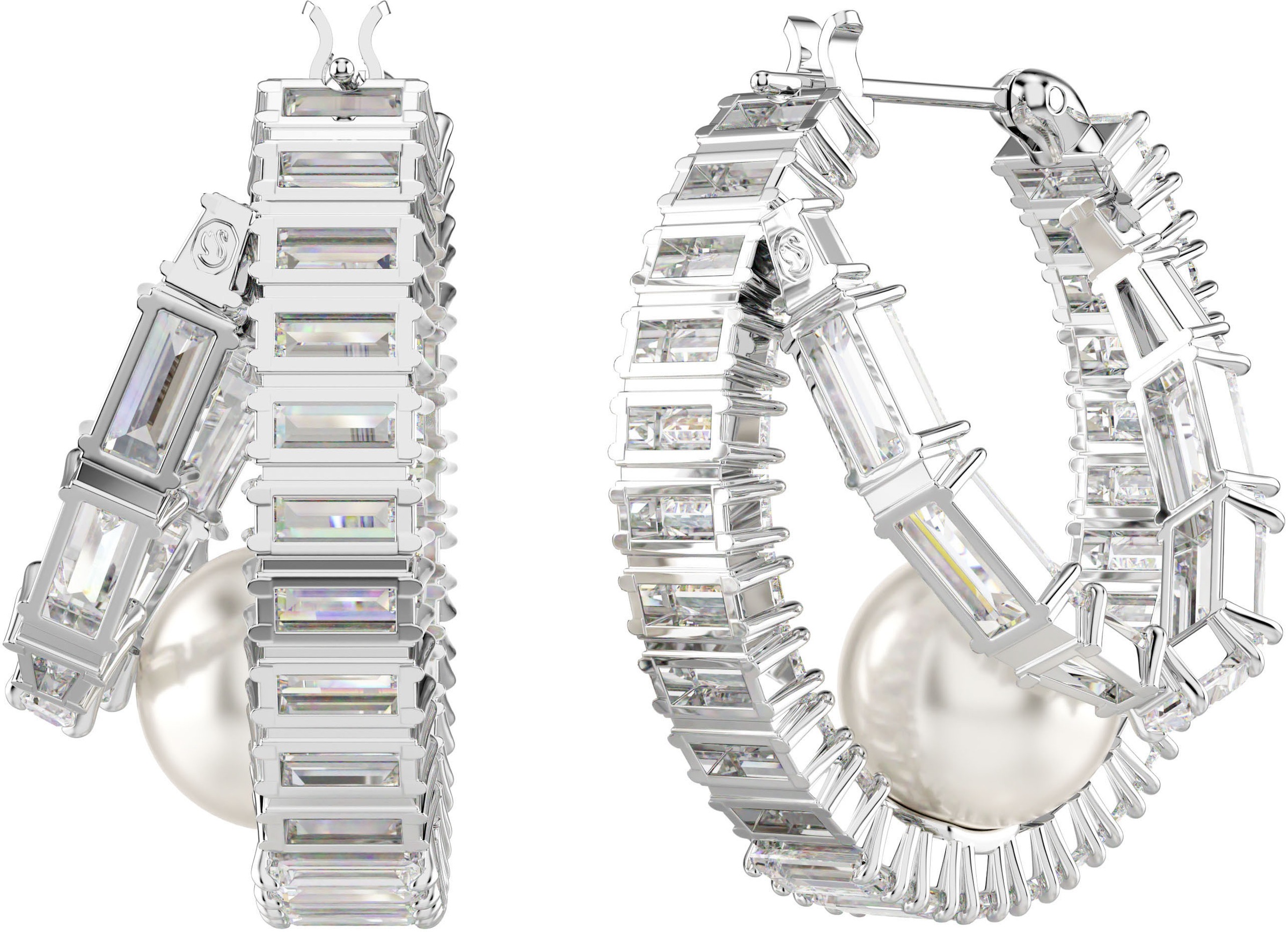 Swarovski Paar Creolen »Schmuck Geschenk Ariana Grande Ohrringe, 5720868«, mit Swarovski® Kristall - mit Swarovski® Perle