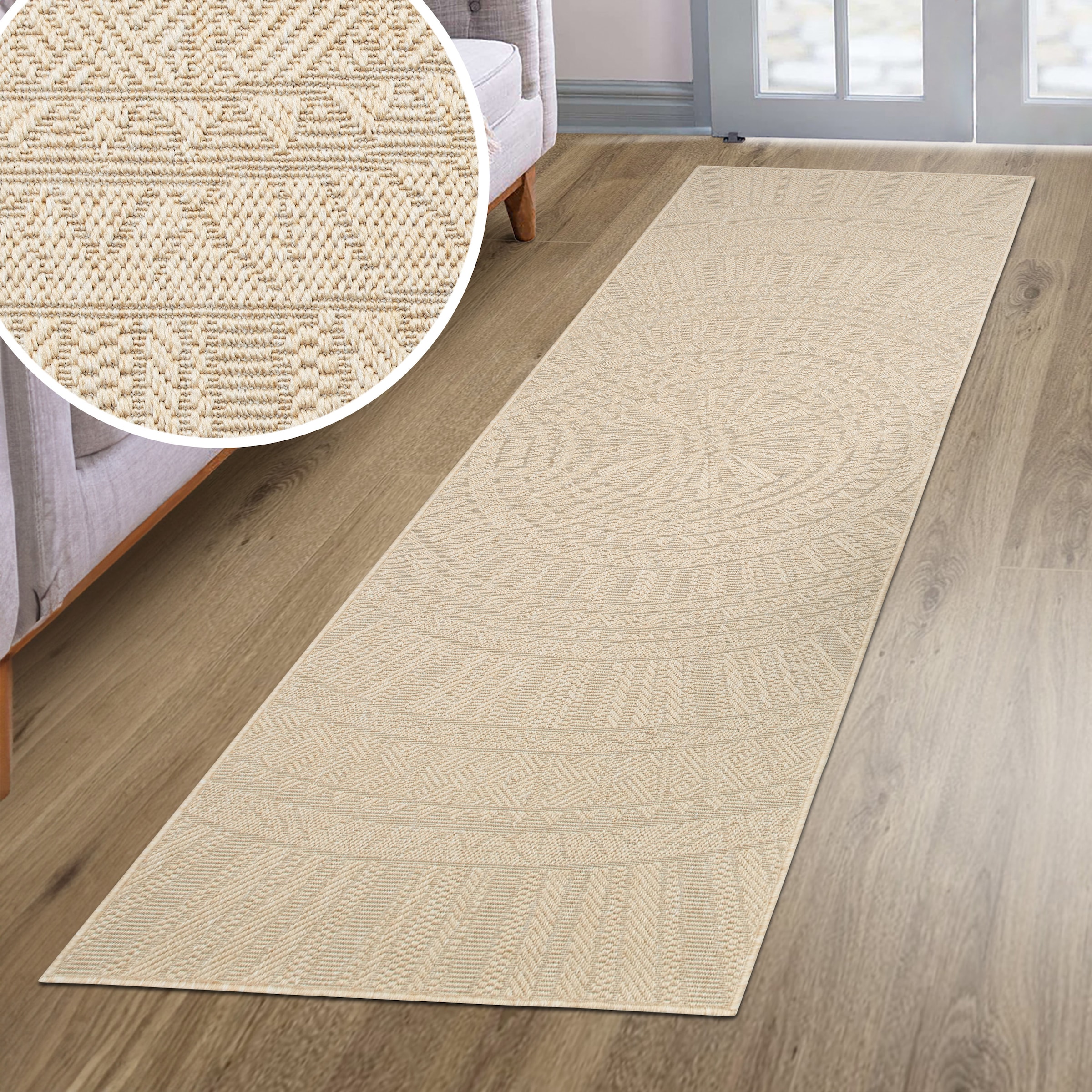 Bruno Banani Teppich "Solan, ethno, boho-inspiriert, In- und Outdoor geeignet" rechteckig 5 mm Höhe Mandala, Kreise, Küche, Wohnzimmer, Camping, Balkon