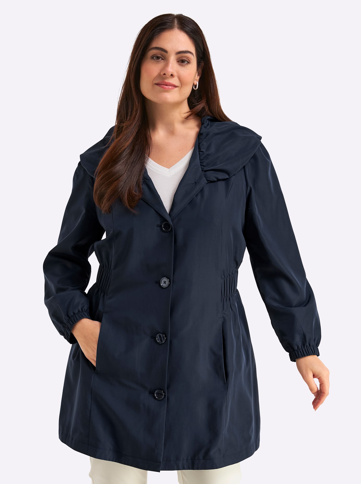 Sheego Langjacke ohne Kapuze