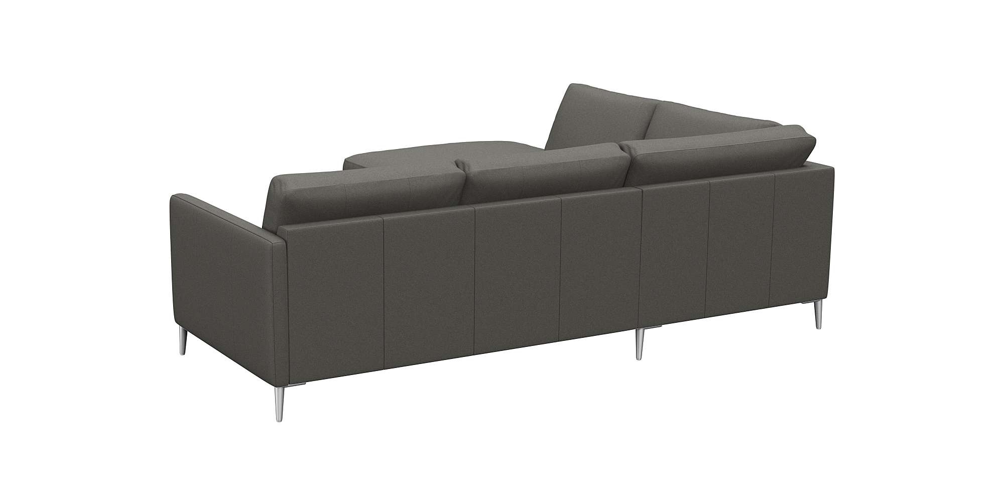 FLEXLUX Ecksofa »Fiore, L-Form«, schmale Armlehnen, Füße alufarben, B/T 234/225 cm, Kaltschaum im Sitz