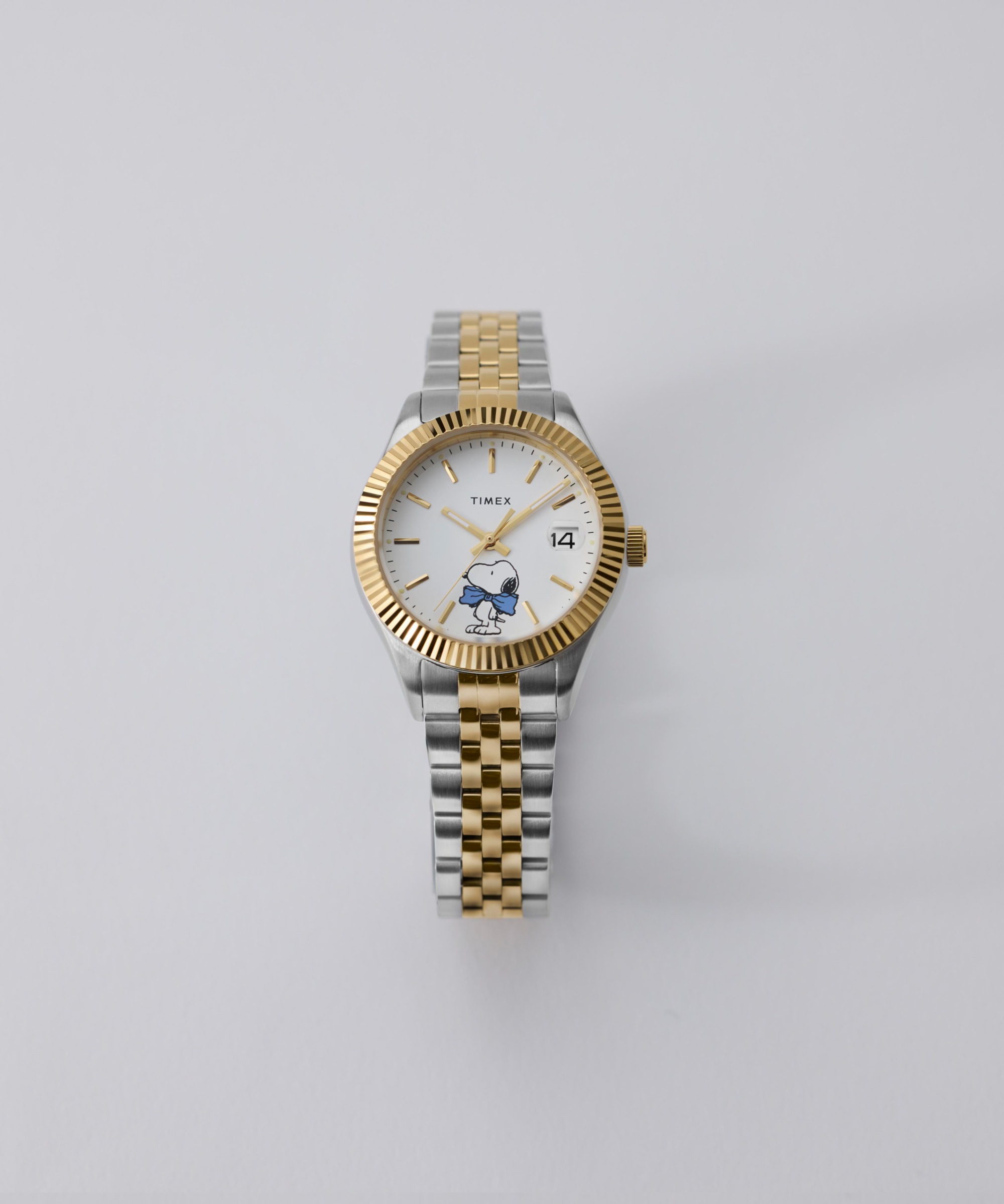 Timex Quarzuhr »TMEX x PEANUTS TIMEX LEGACY« Armbanduhr, Damenuhr, Edelstahlarmband, Datum, Leuchtzeiger