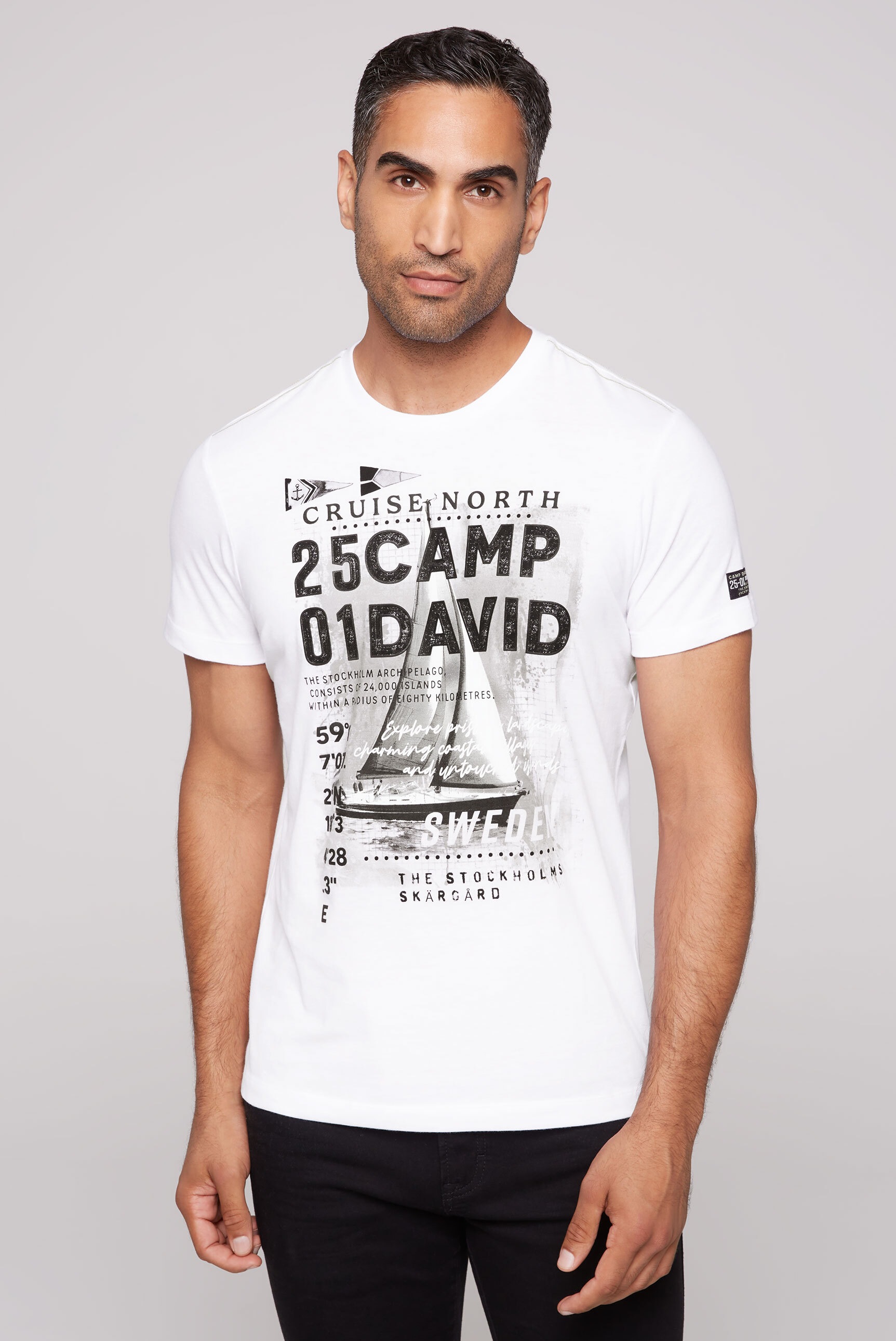 CAMP DAVID Rundhalsshirt, mit Baumwolle