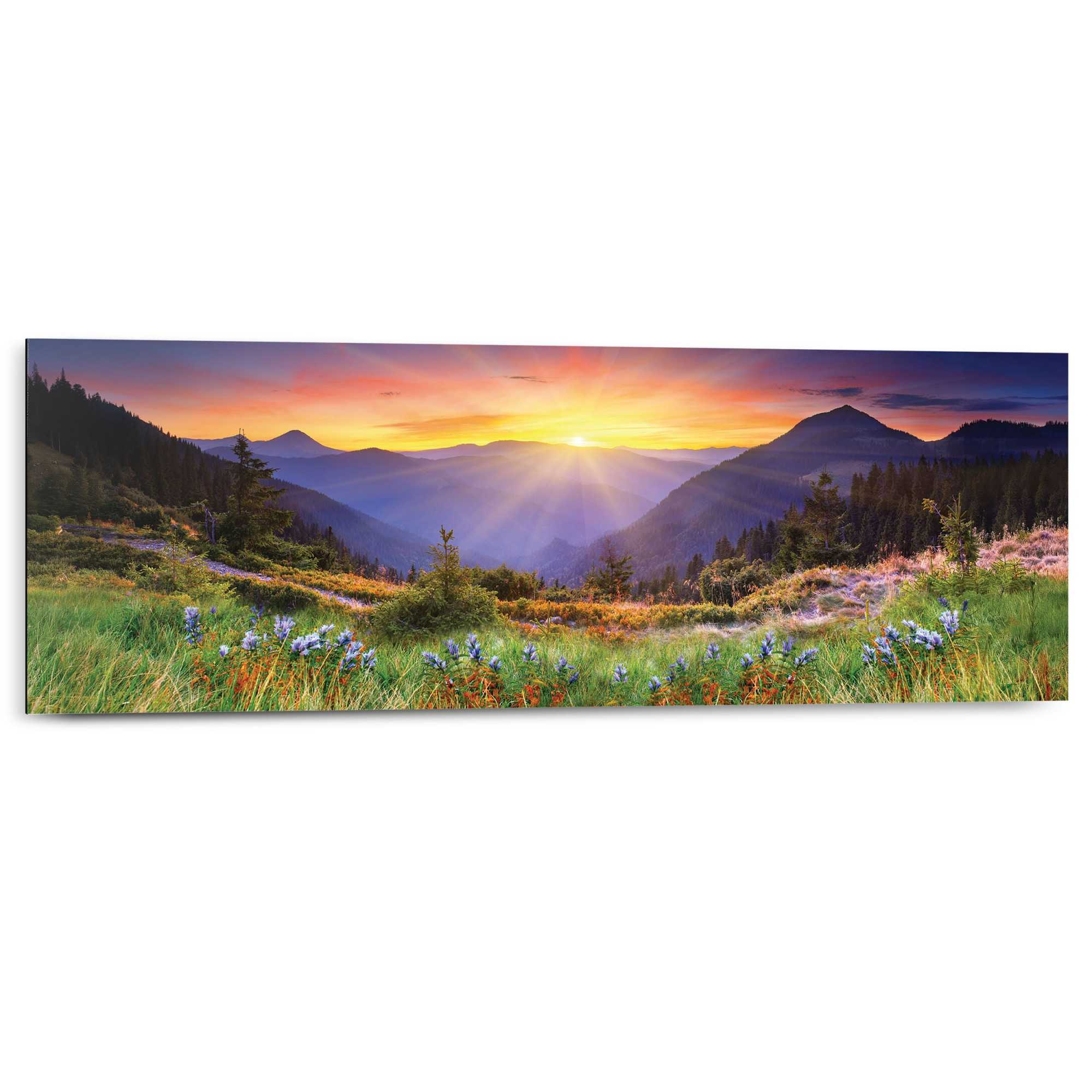 Reinders Deco-Panel "Sonnenuntergang in den Bergen", Wohnzimmer - Mehrfarbi günstig online kaufen