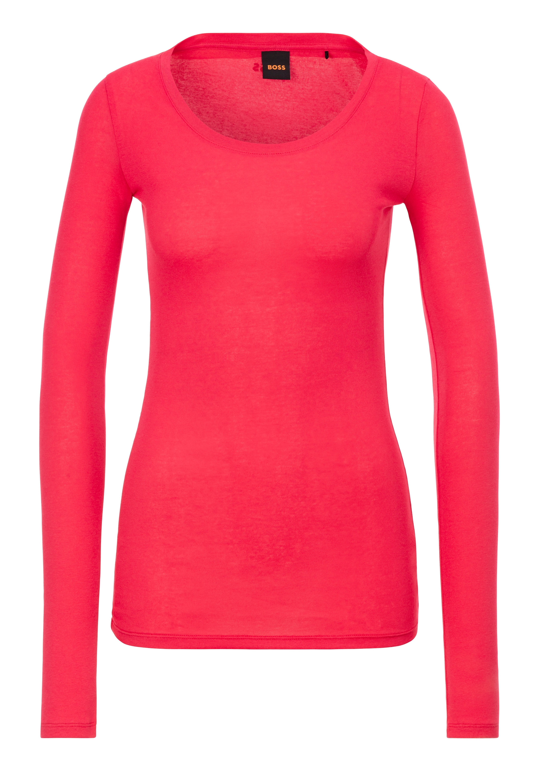 BOSS ORANGE Langarmshirt "Elayer Premium Damenmode", mit tiefem Ausschnitt günstig online kaufen