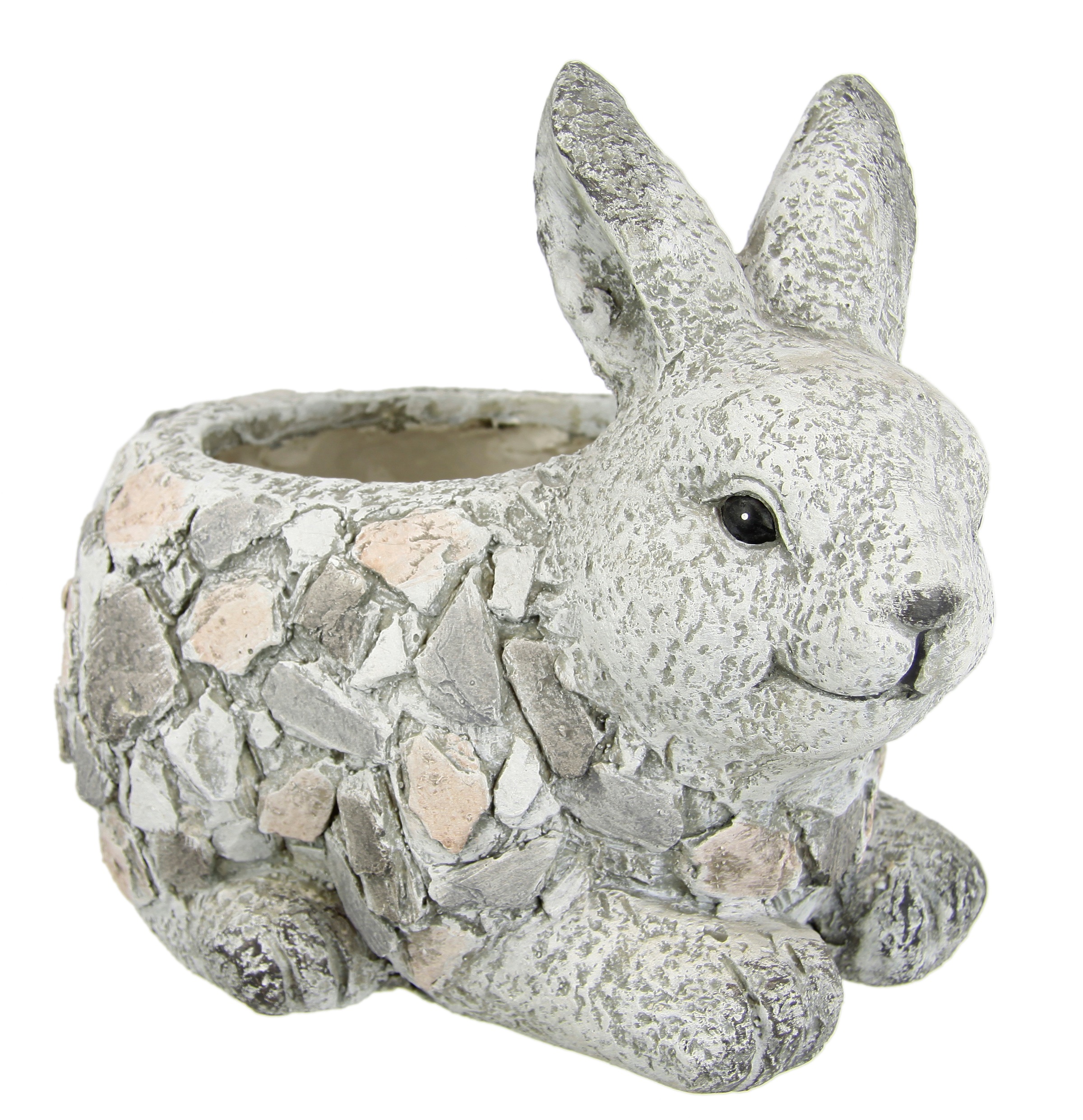 I.GE.A. Pflanzkübel "Blumenkübel Hase aus Magnesia" Blumentopf Kübel Pflanzgefäß für Sukkulenten Gartendeko Terrassendeko