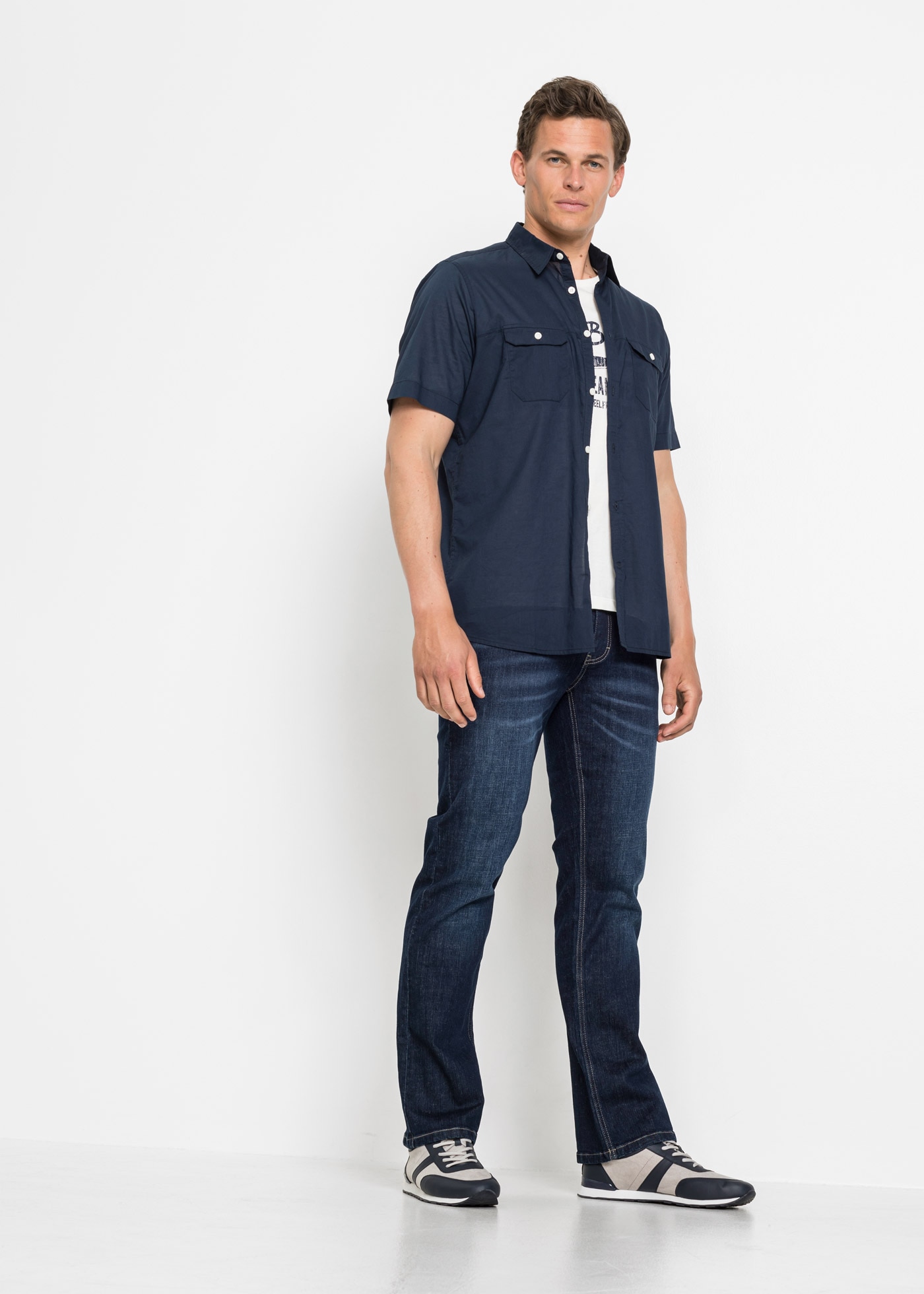 bonprix Kurzarmhemd »Kurzarmhemd aus reiner Baumwolle«, Kurzarmhemd aus reiner Baumwolle
