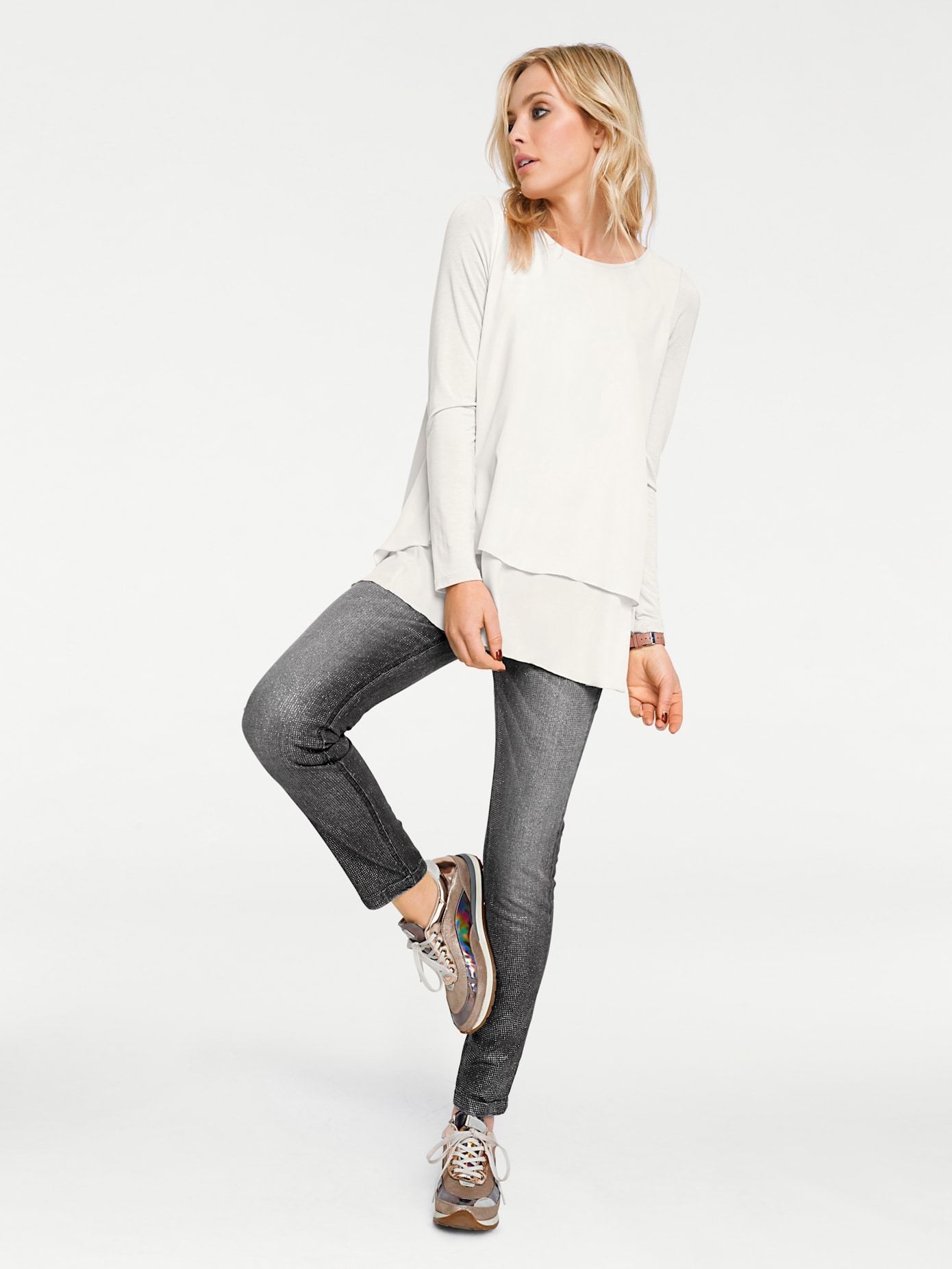 heine Rundhalsshirt "Rundhals-Shirt" 1 Stk. tlg. günstig online kaufen