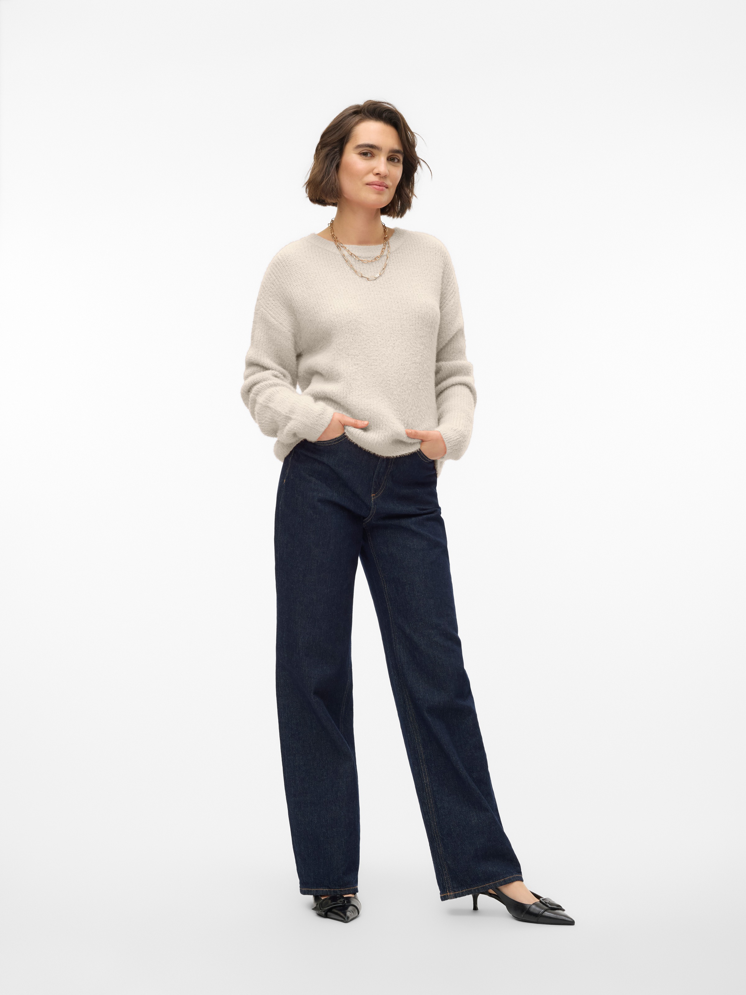 Vero Moda VMPUFF LS O-Neck Pullover Boo Birch L 3