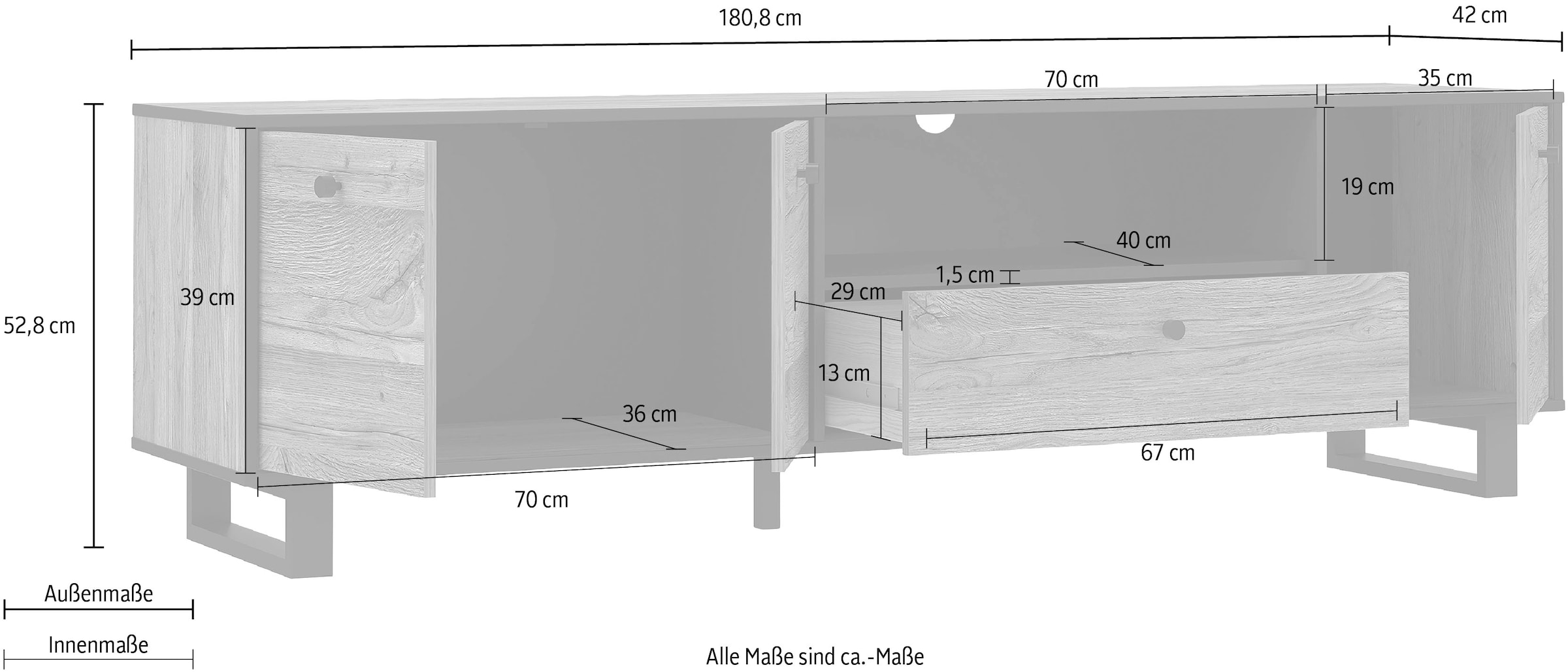 FORTE TV-Bank, Breite cm 180 BAUR | ca. kaufen