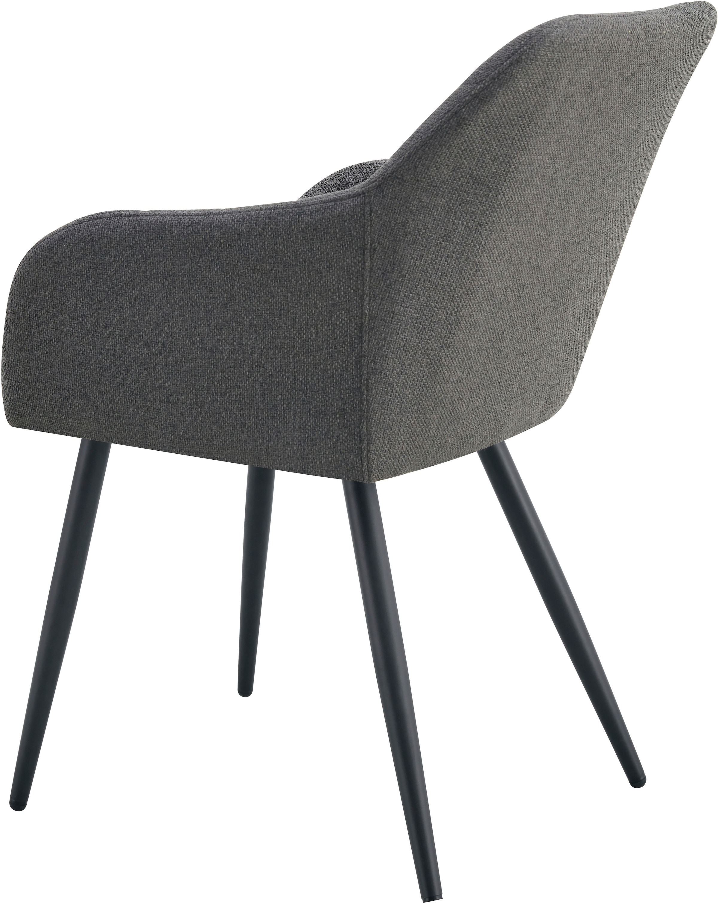 Home affaire Esszimmerstuhl »SUDBURRY, 2er Set, mit Metallgestell in matt schwarz« (Set) 2 Stk.in verschiedenen Farben, Belsatbarkeit pro Stuhl 120 kg, mit Griffloch