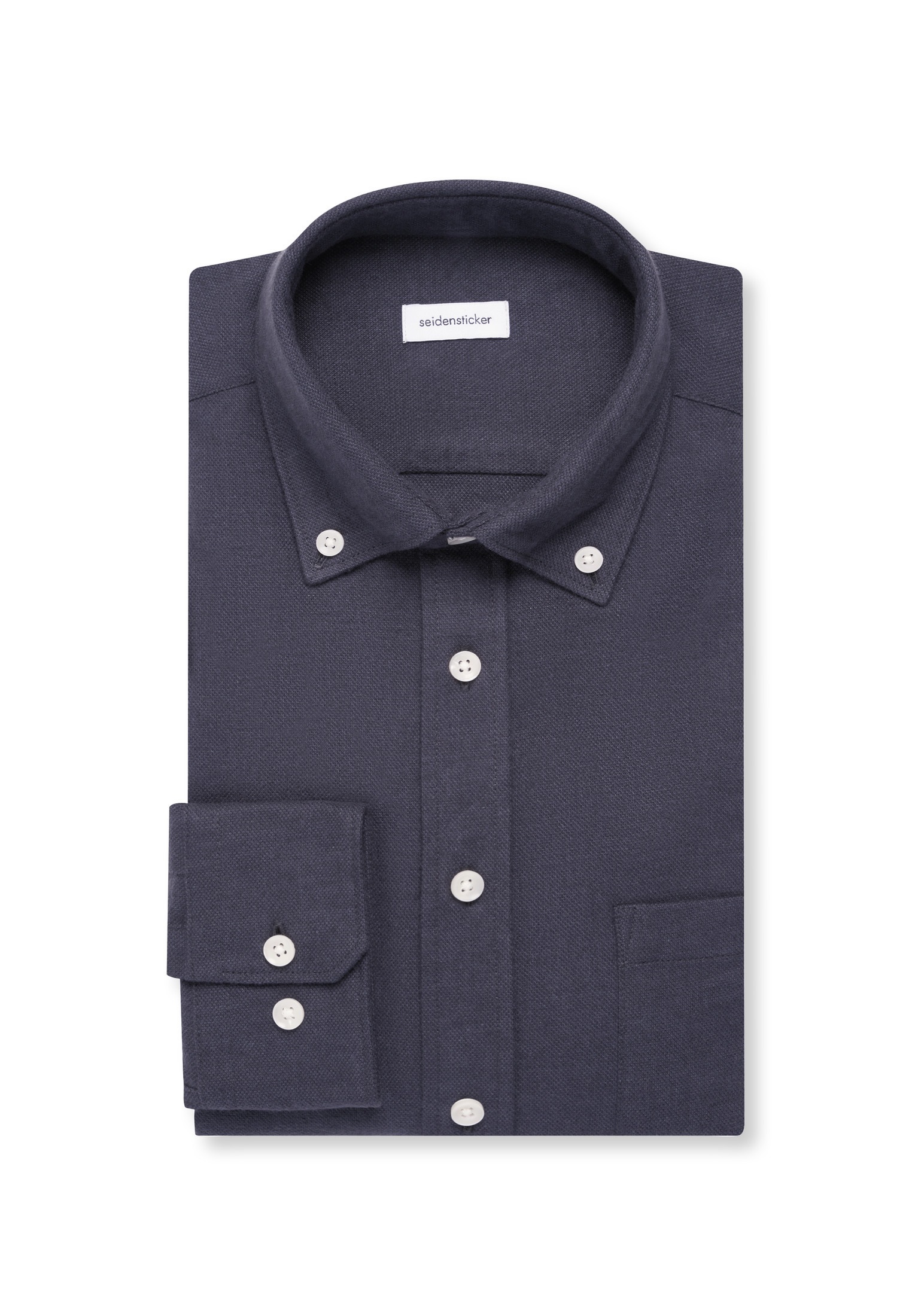 seidensticker Flanellhemd Regular 1/1 Button-Down-Kragen Uni