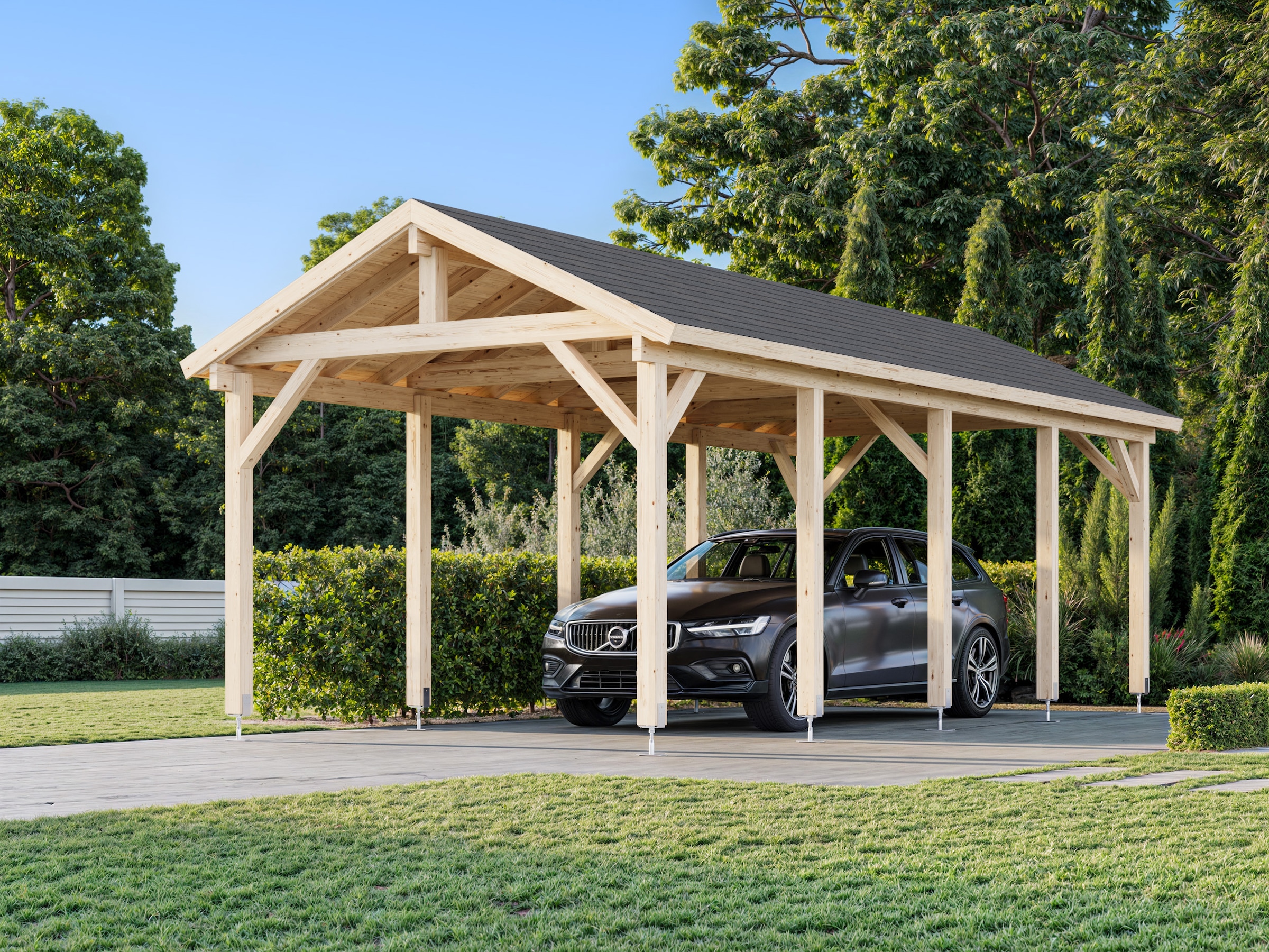 Palmako Einzelcarport »Robert« Massivholz 291 cm natur
