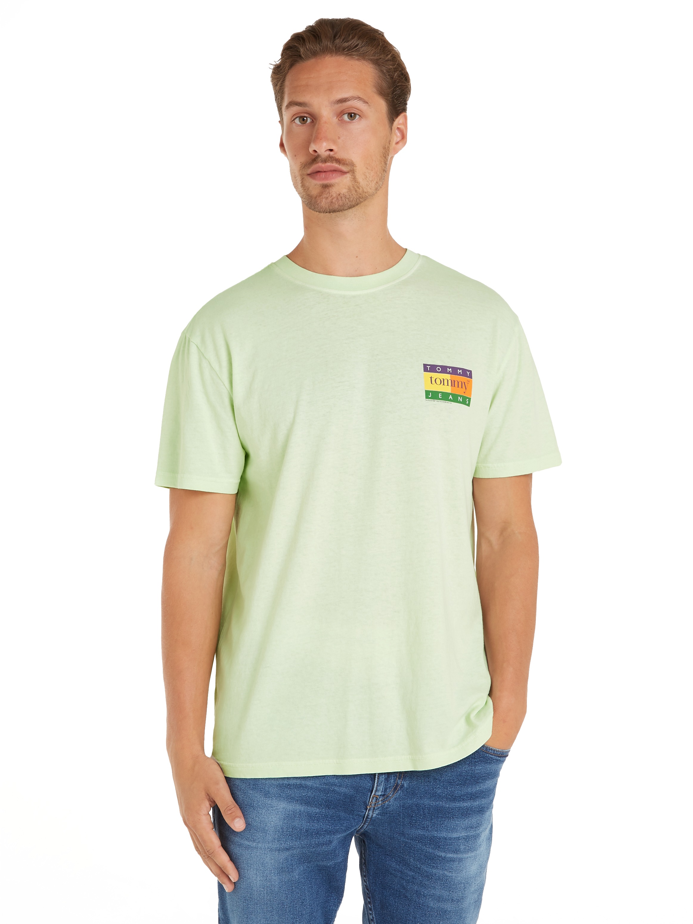 Tommy Jeans T-Shirt "TJM REG SUMMER FLAG TEE EXT", Mehrfarbiger Rückenprint günstig online kaufen