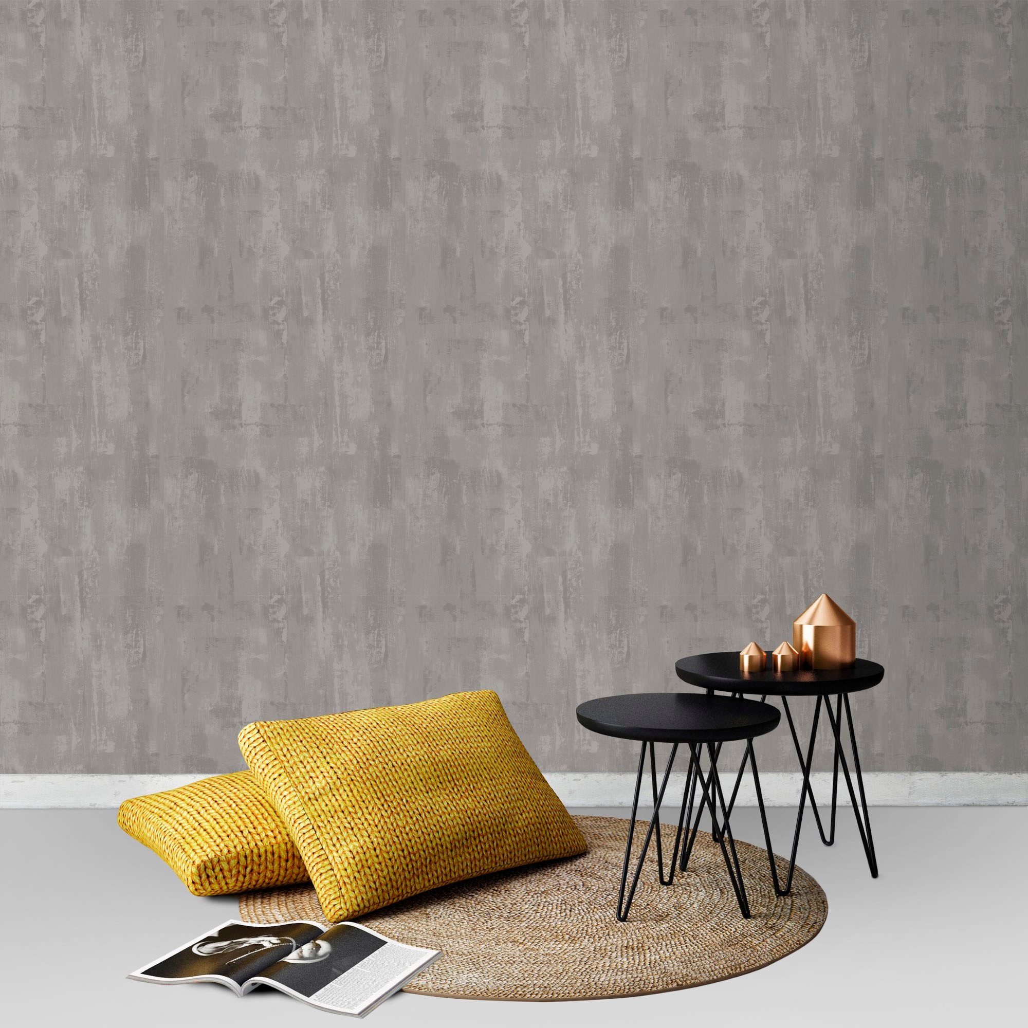 Superfresco Easy Vliestapete »Bellagio«, uni, Grau - 10m x 52cm