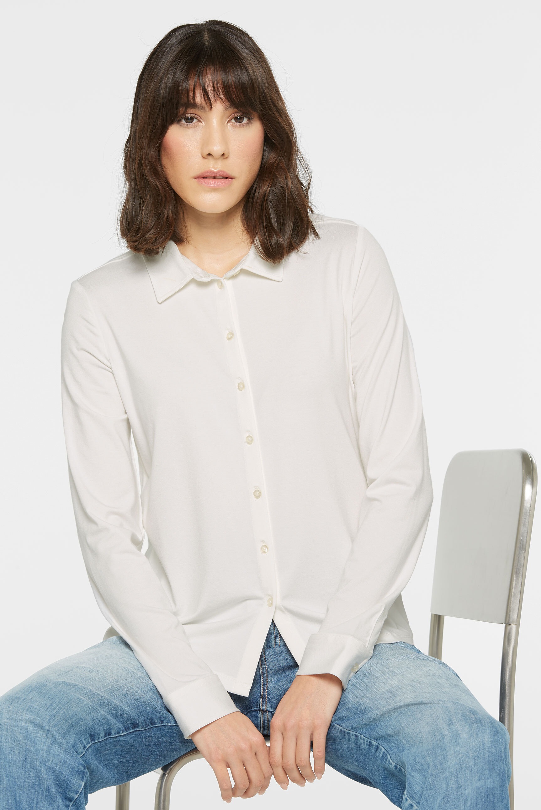 SENSES.THE LABEL Langarmbluse, mit Elasthan-Anteil