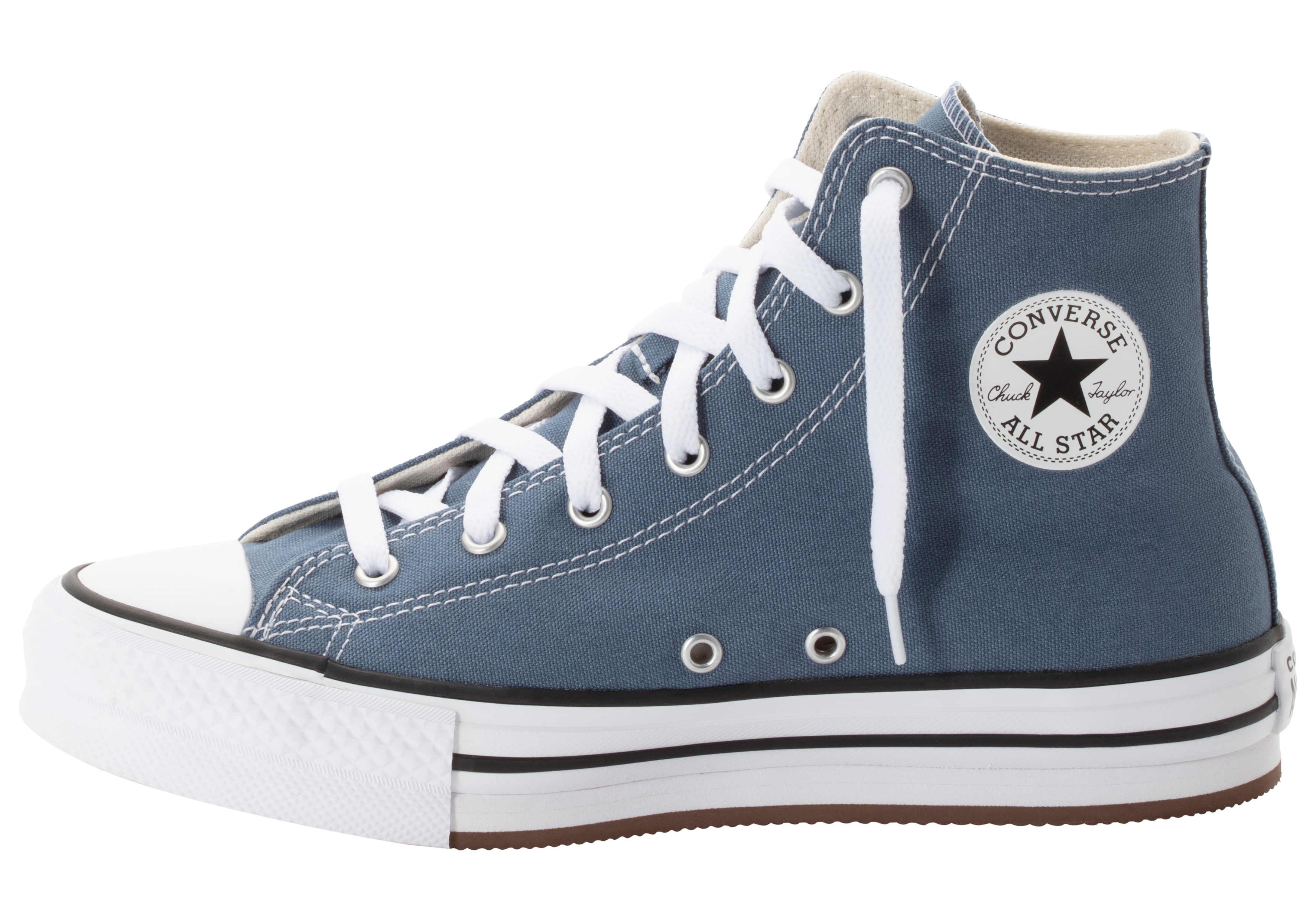 Sneaker CONVERSE "CHUCK TAYLOR ALL STAR EVA LIFT PLATFORM", Kinder, Gr. 37, lakeside blau, weiß, schwarz, Textil, Schuhe Sneaker
