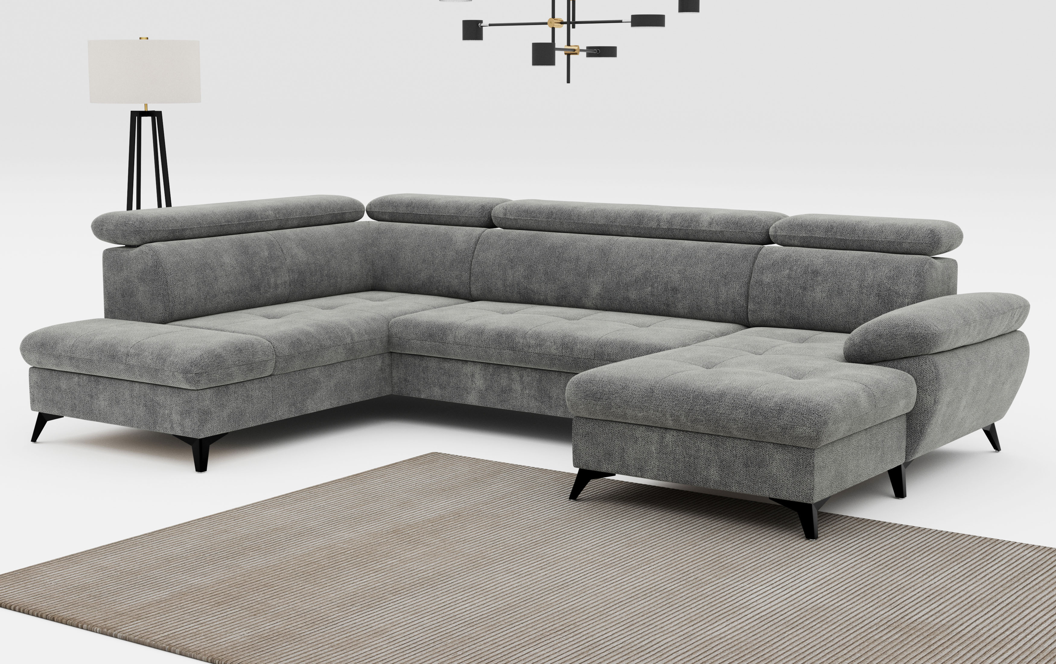 COTTA Wohnlandschaft "Hudson" mit Kopfteilverstellung, optional Schlaffunktion & Bettkasten