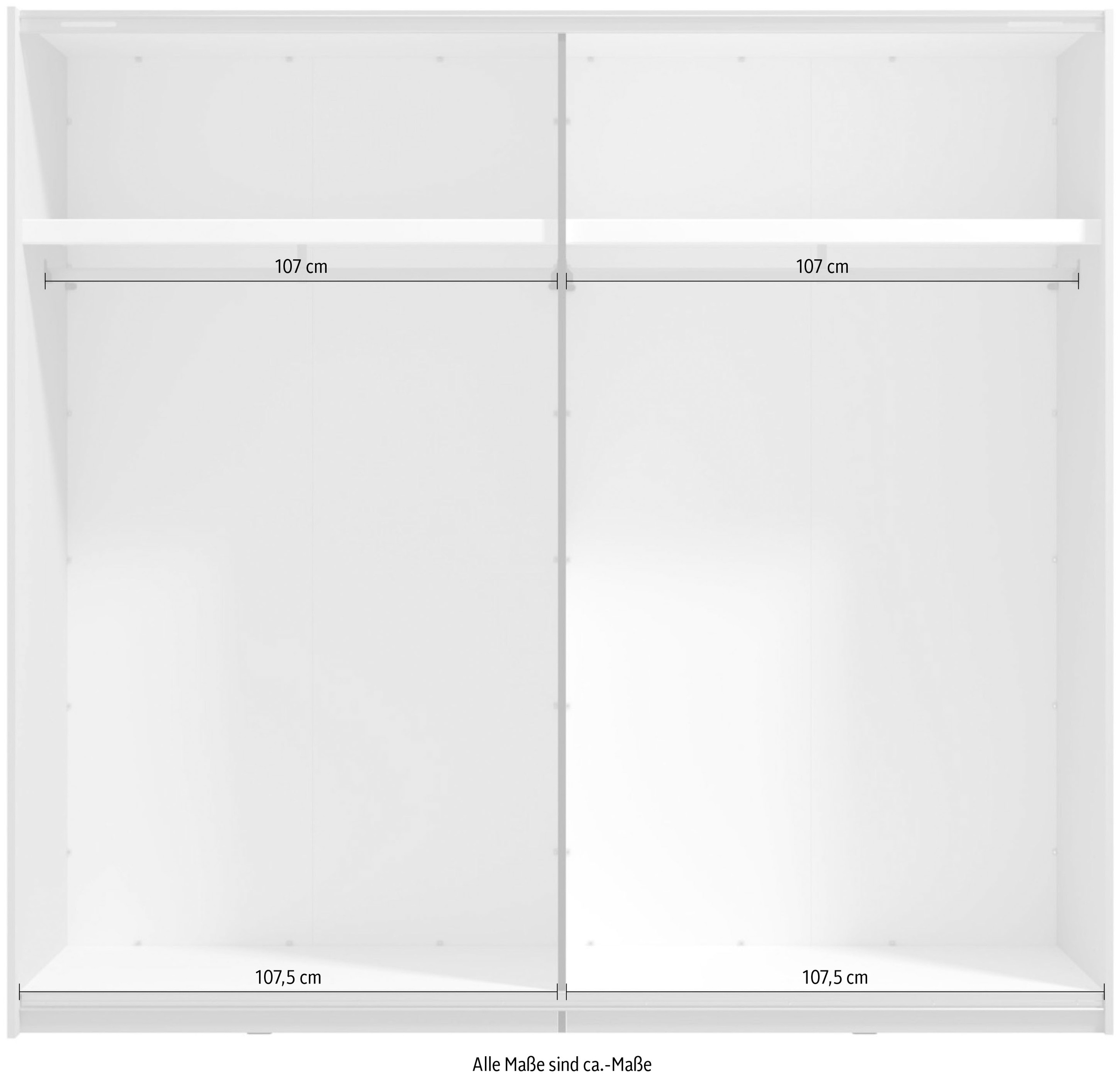 Home affaire Schwebetürenschrank »Belfort, Kleiderschrank mit Spiegel, Made in Europe«, (wähle deine perfekte, individuelle Innenausstattung), 2 Schiebetüren, 220x61x205cm, FSC® -zertifizierter Holzwerkstoff