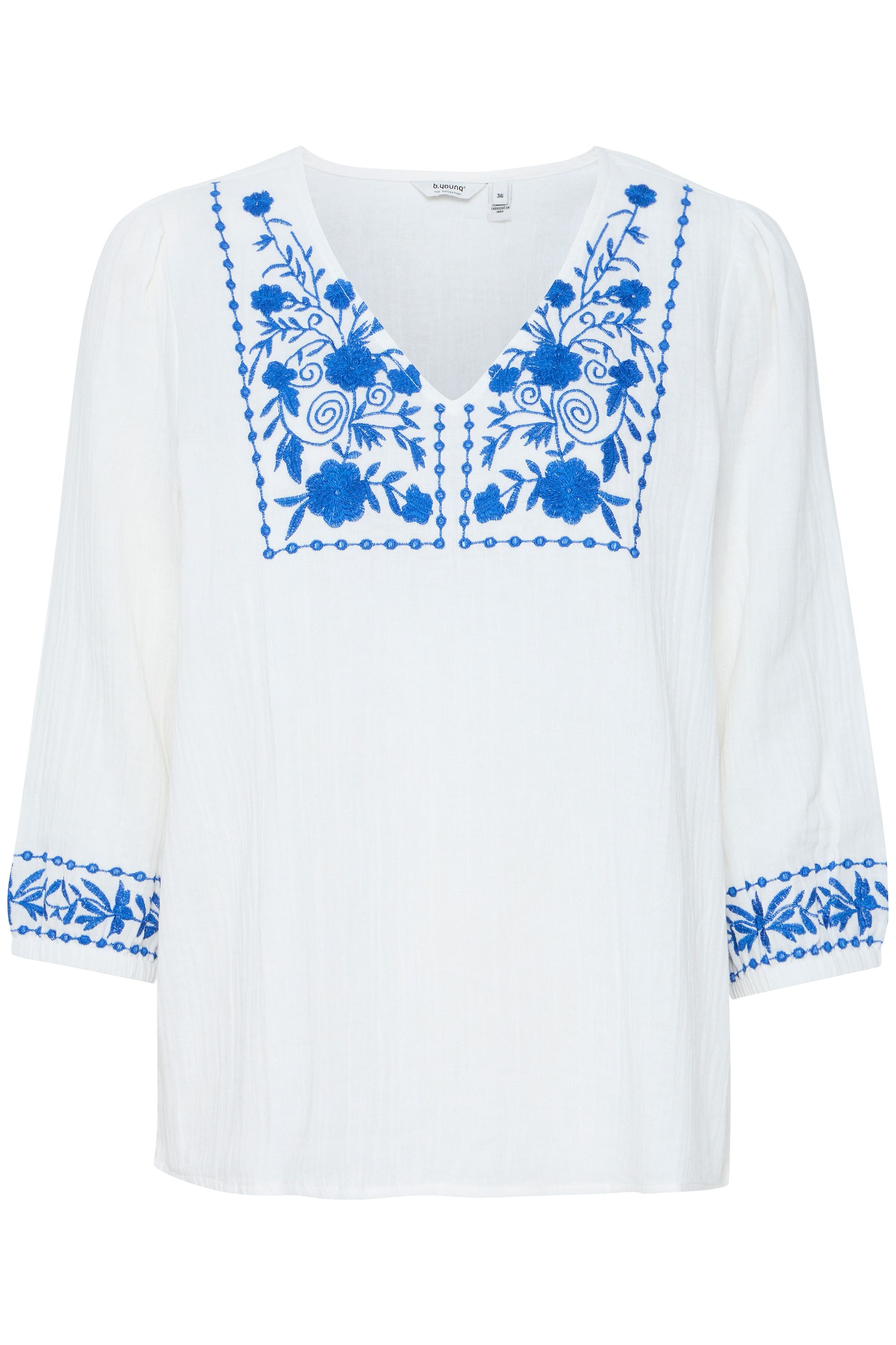 b.young Kurzarmbluse "Kurzarmbluse BYICOLET VNECK BLOUSE -"