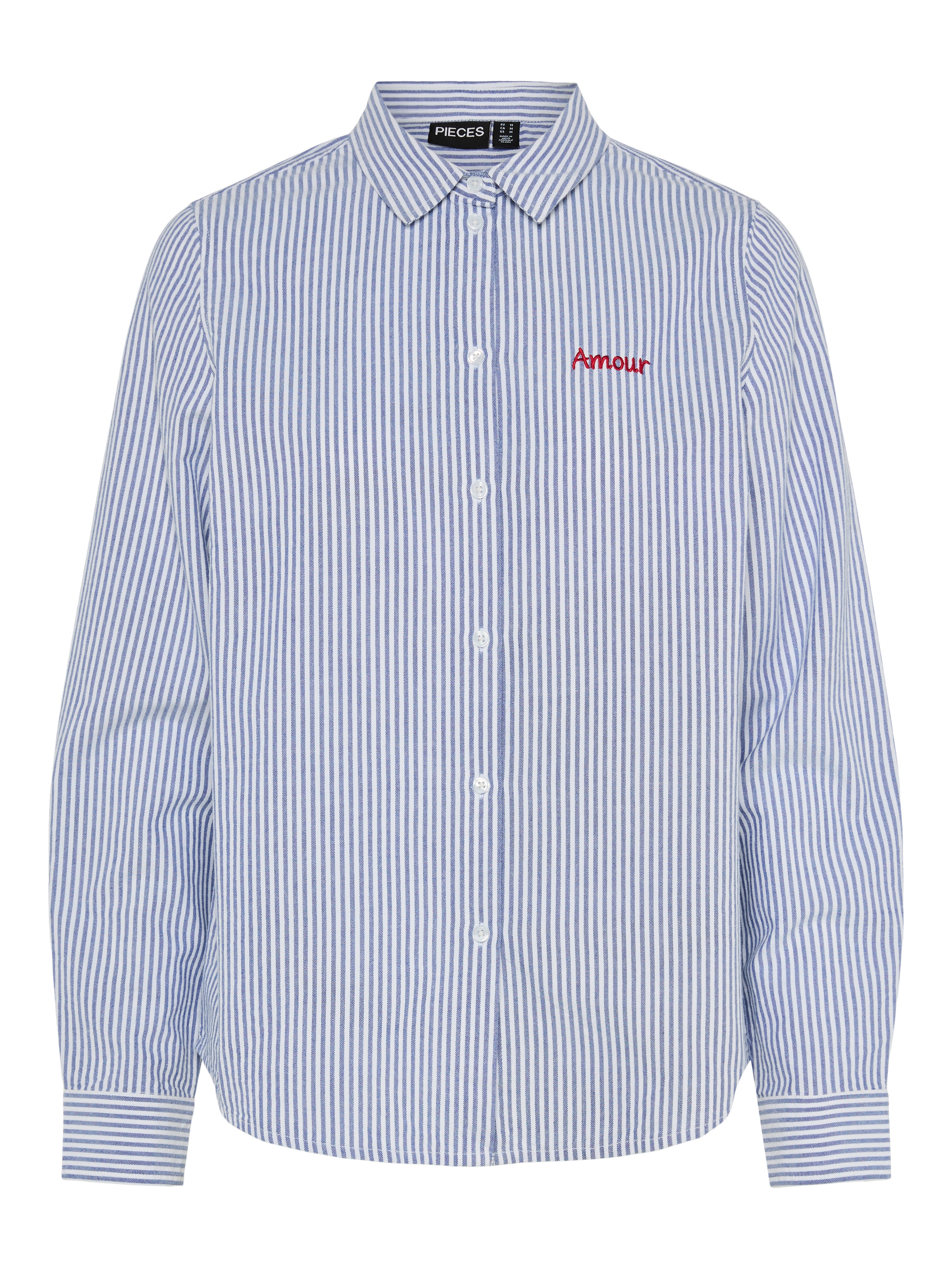 pieces Langarmbluse »PCIRENE LS SHIRT WVN NOOS« Baumwolle, regular fit