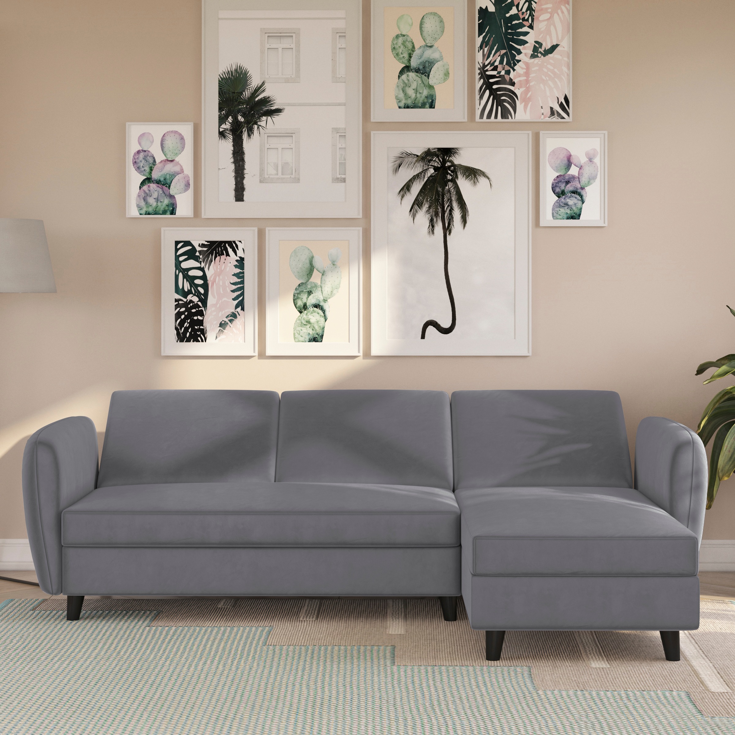 Dorel Home Ecksofa »Perry, L-Form,«, Rückenlehne, verschiedene Farbvarianten, Sitzhöhe 43 cm, Breite 219 cm