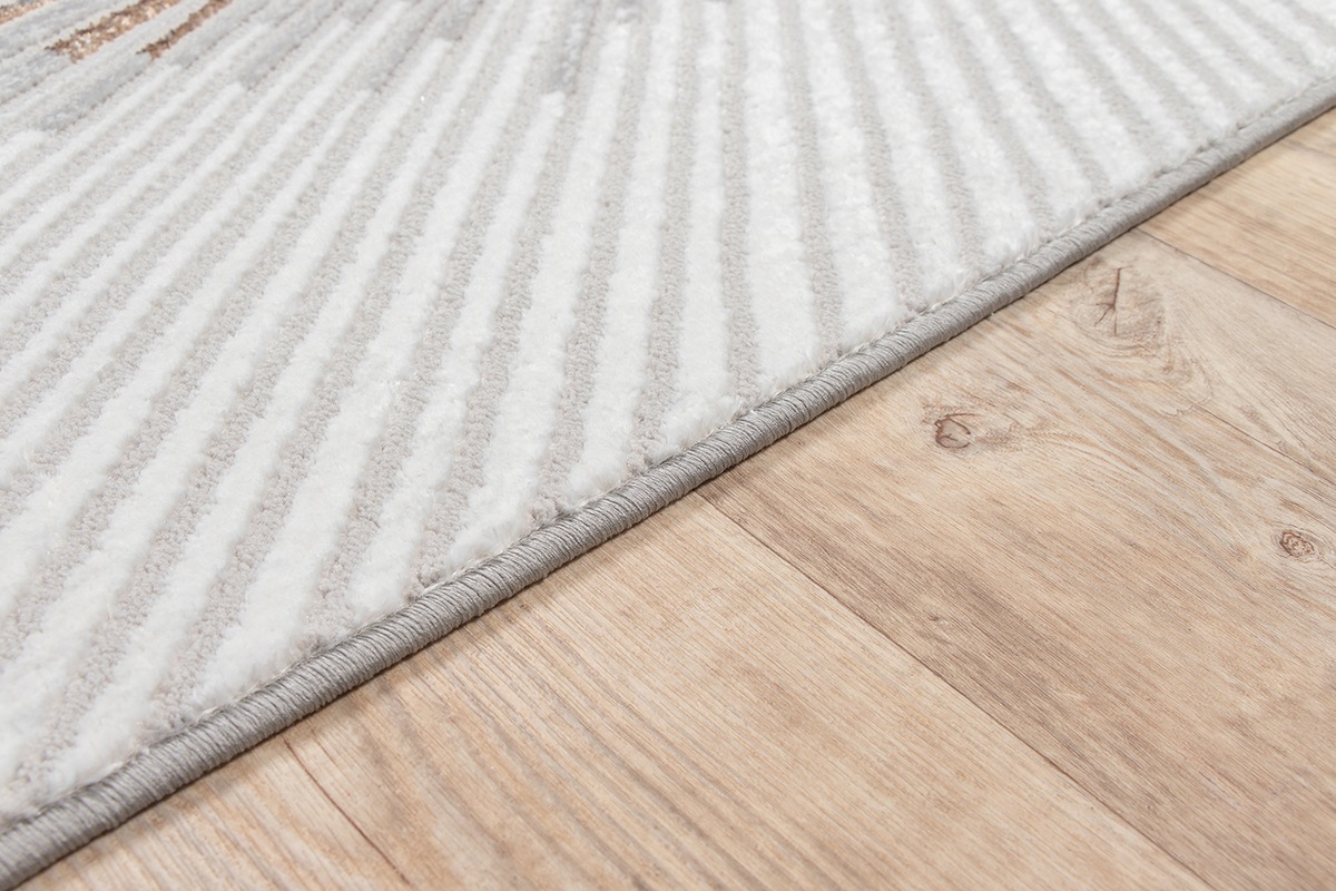 Teppich THE CARPET "Mila", grau, B:80cm H:8mm L:150cm, Polyester, Teppiche, Teppich, moderner Wohnzimmer Teppich elegant glänzender Flor 3